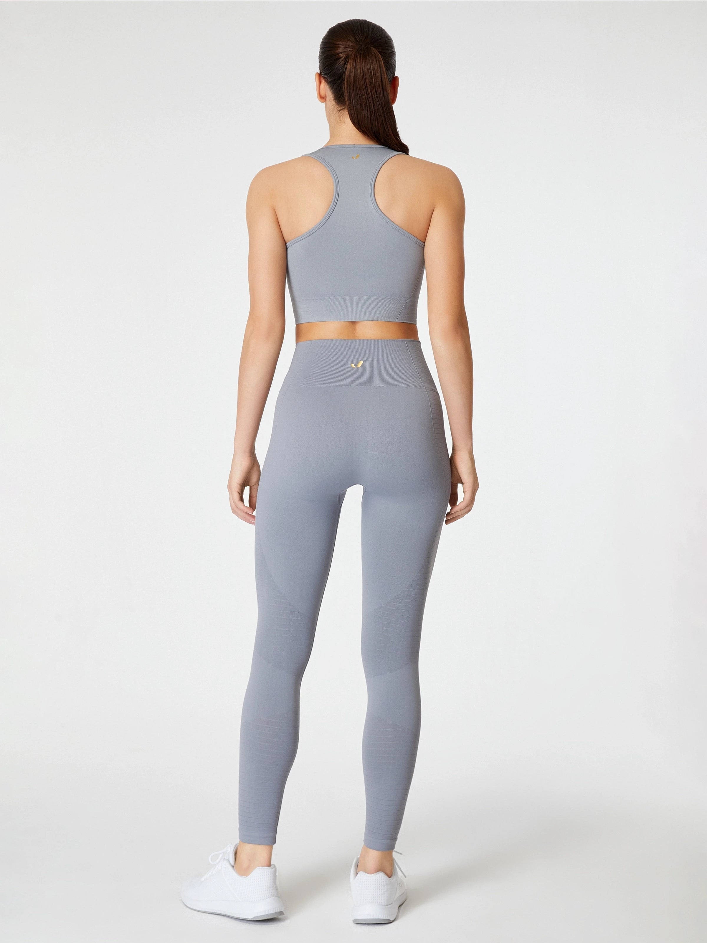 Gela Yüksek Bel, Esnek ve Toparlayıcı Spor Tayt Gri