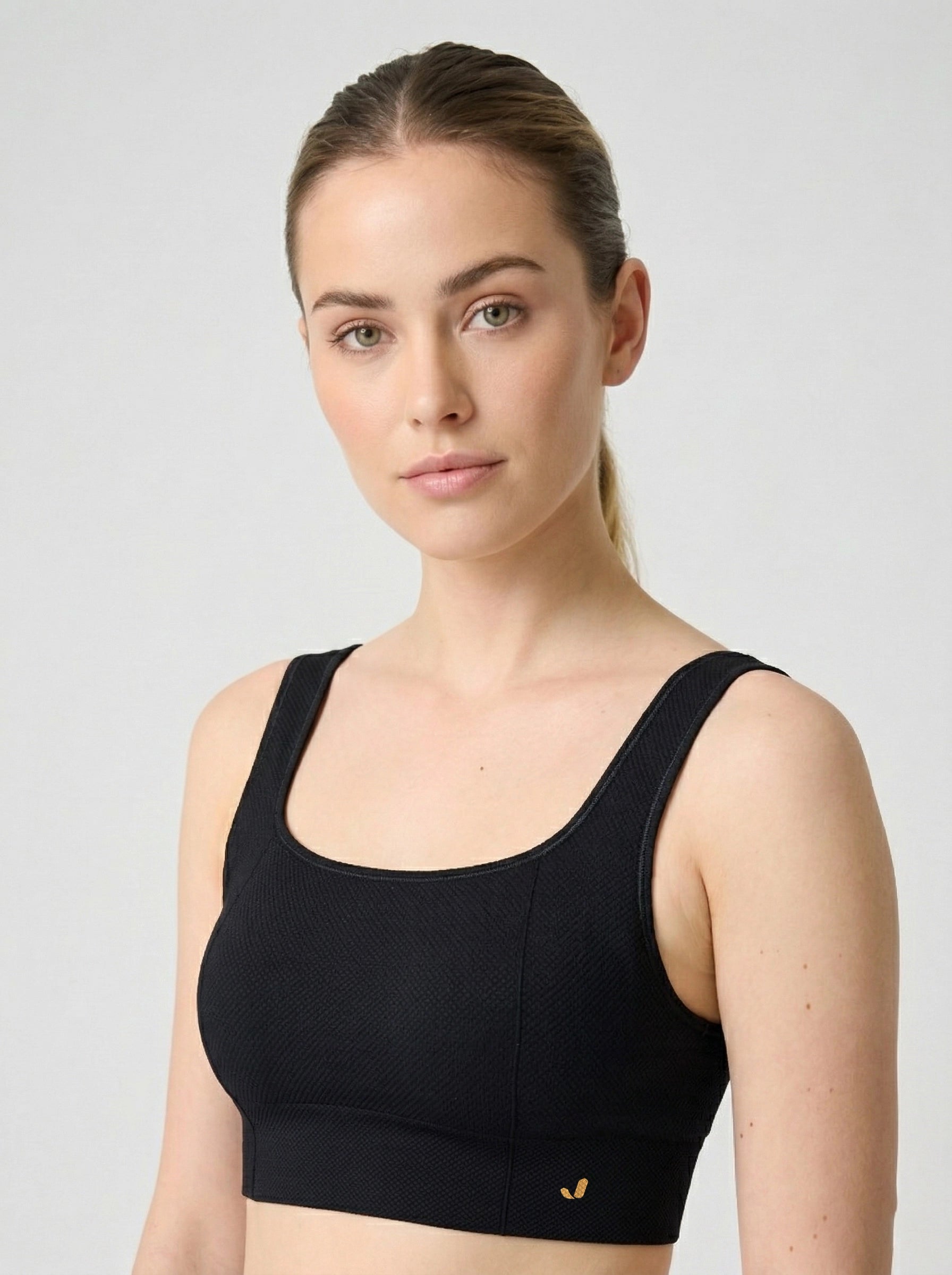 Holly Honeycomb Patterned Cupped Bra Black