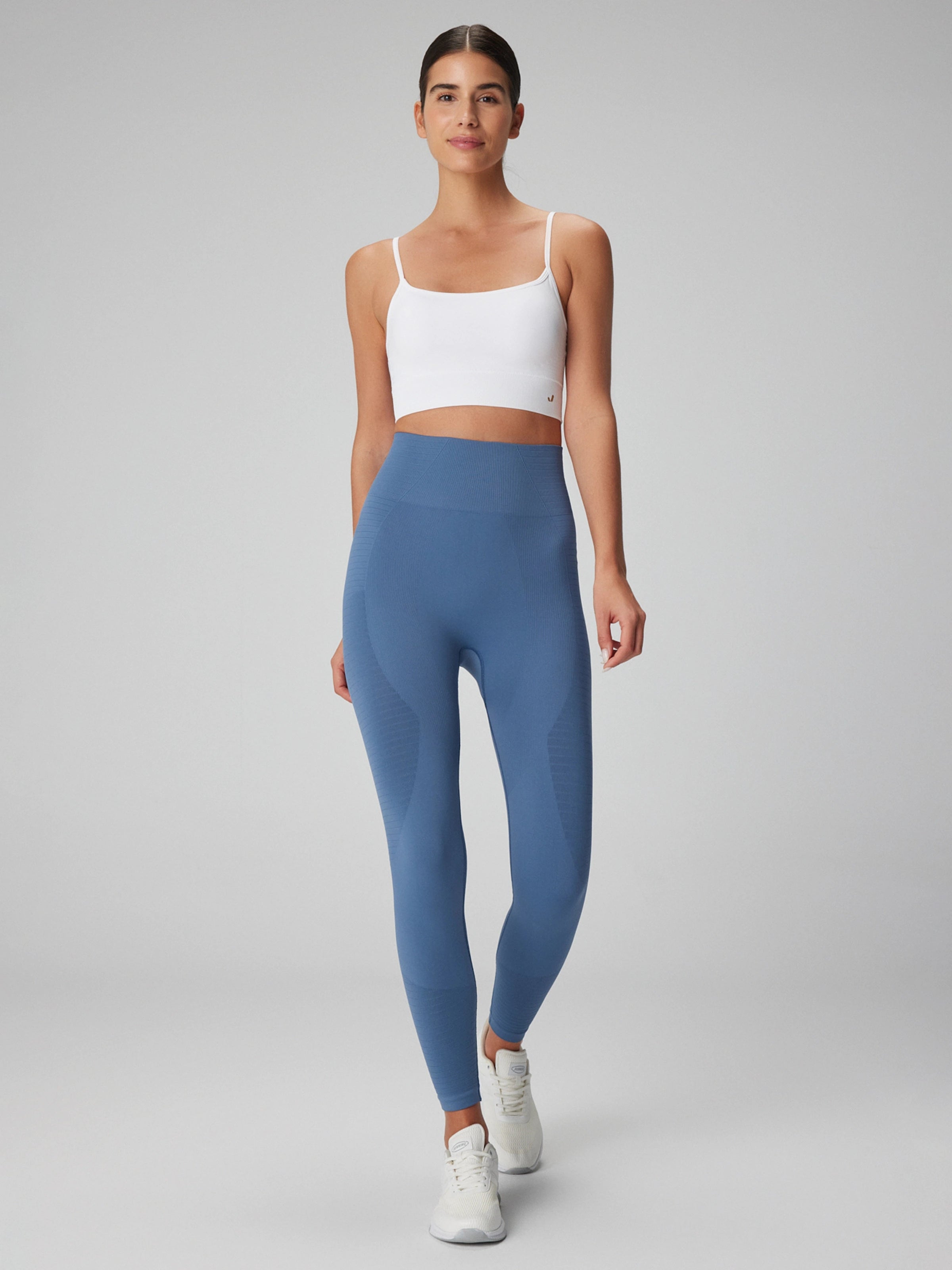 Gela Yüksek Bel, Esnek ve Toparlayıcı Spor Tayt Natural Mavi