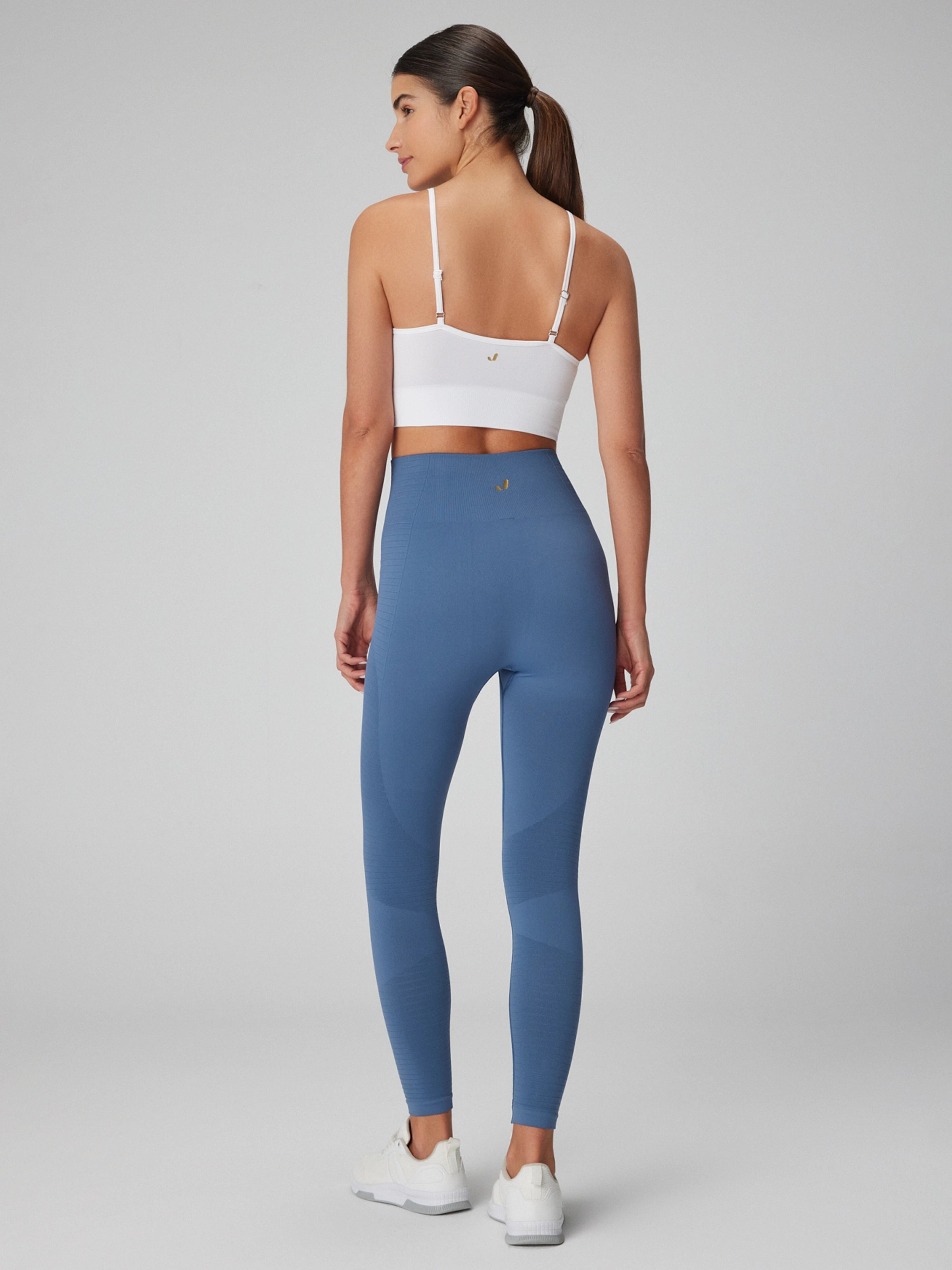 Gela Yüksek Bel, Esnek ve Toparlayıcı Spor Tayt Natural Mavi