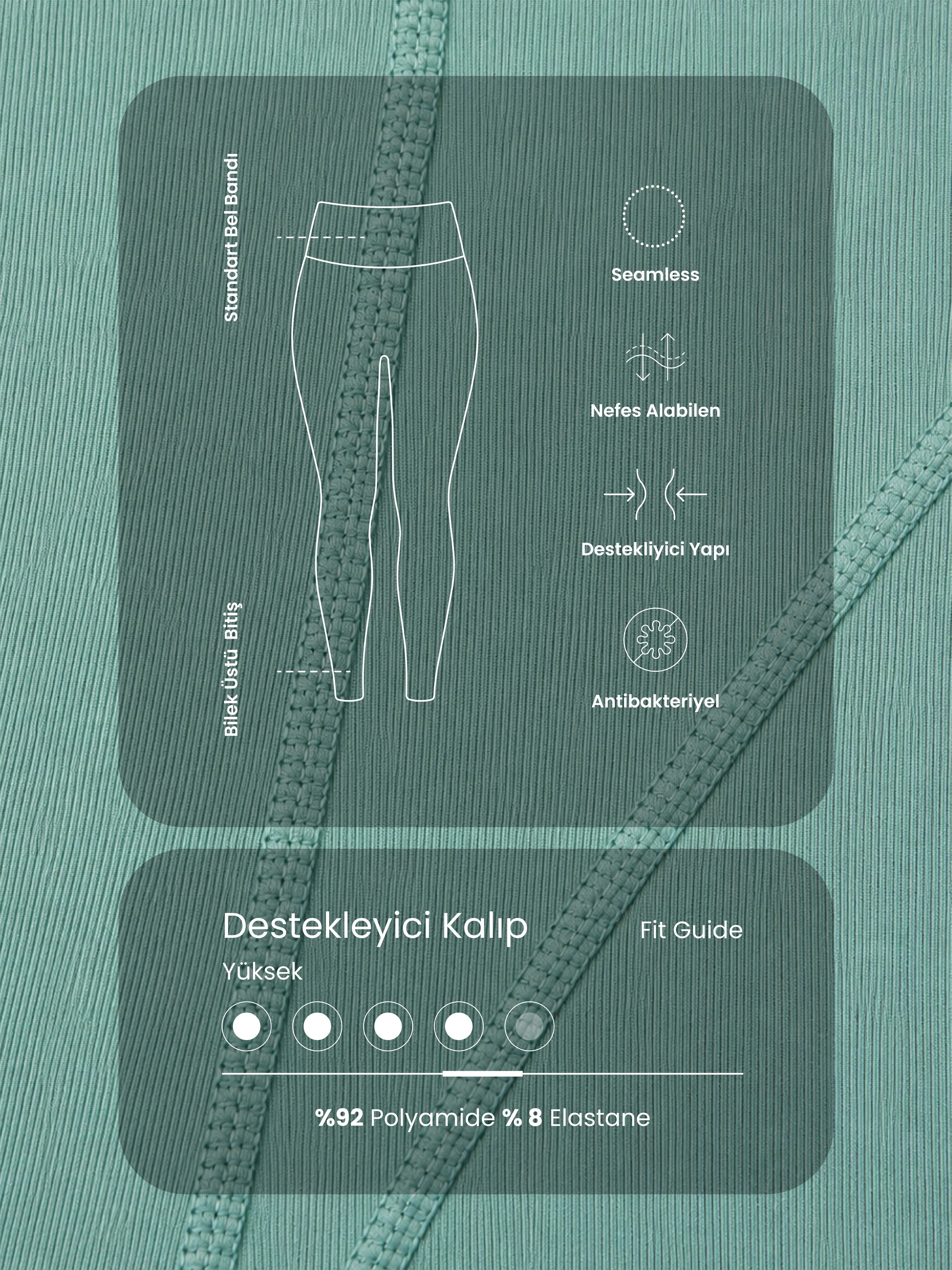 Pine Yüksek Bel & Toparlayıcı Tayt Natural Yeşil