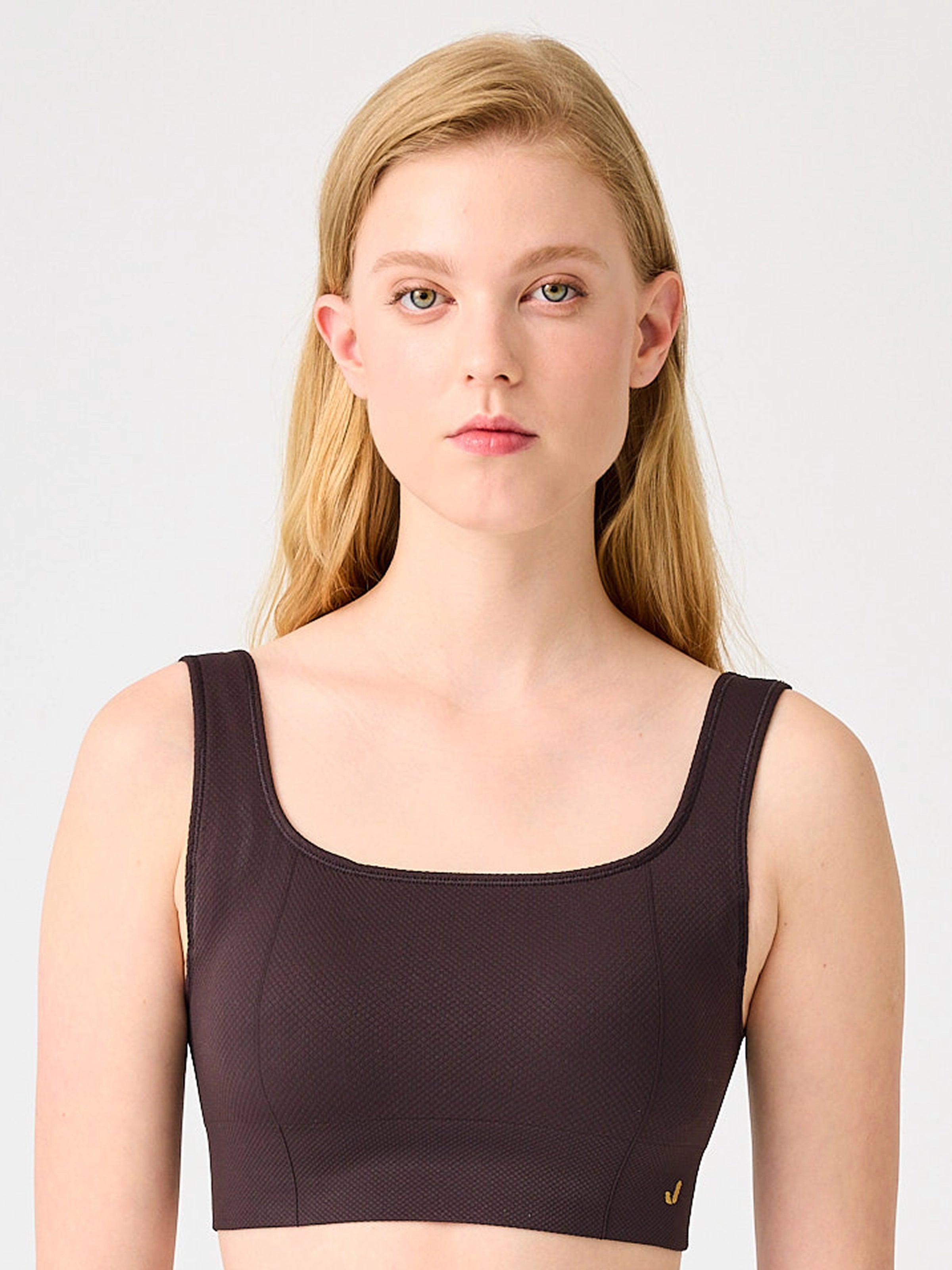 Holly Petek Desenli Kaplı Bra Acı Kahve