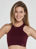 Palmi Kendinden Desenli Yuvarlak Yaka Kaplı Bra Bordo