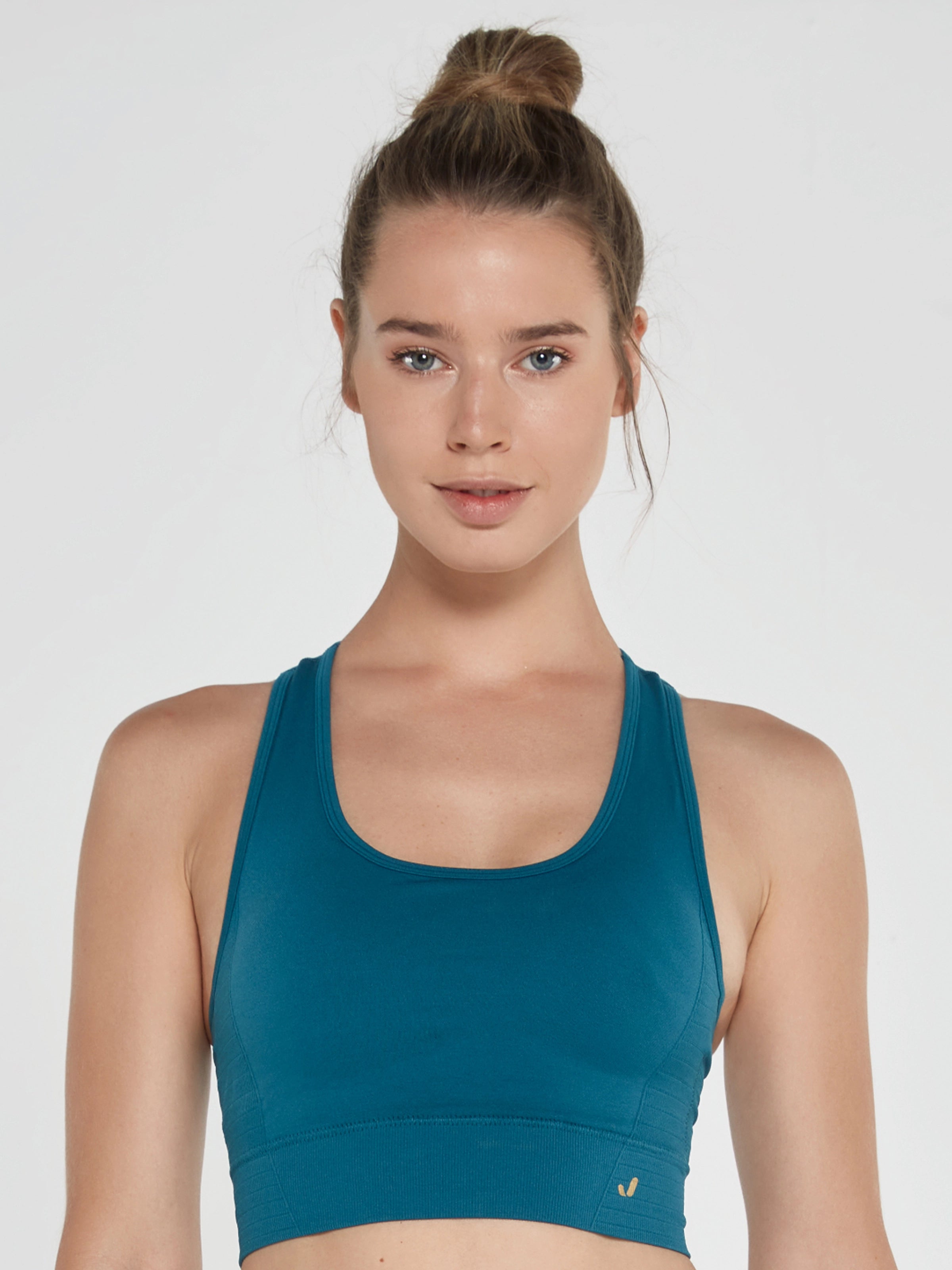 Gela Çift Katlı Kompress Sport Bra Petrol