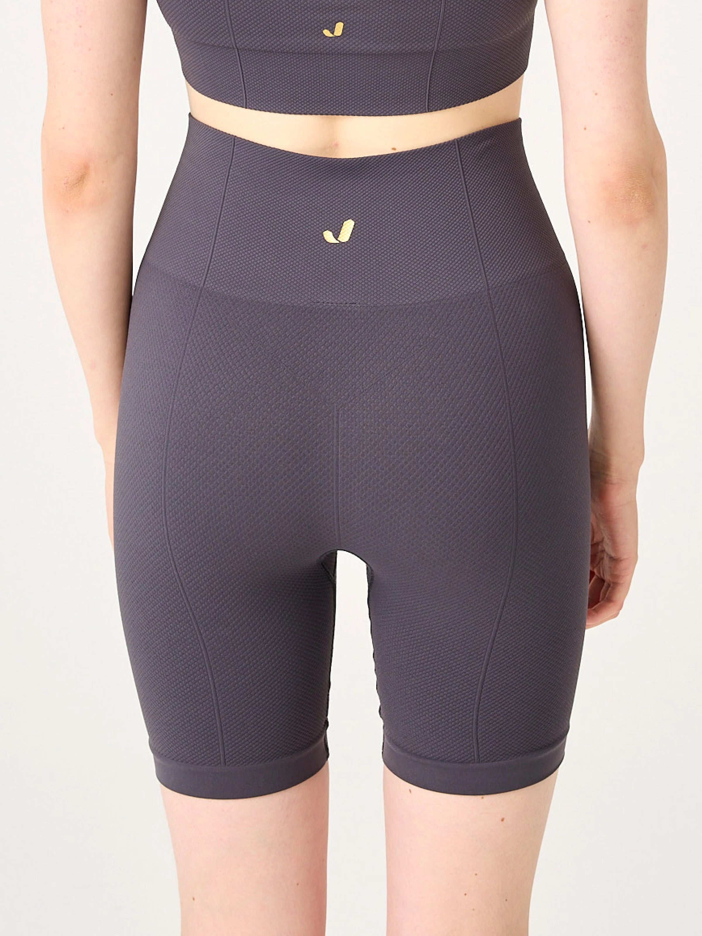 Holly Petek Desenli Yüksek Bel Biker Tayt Antrasit