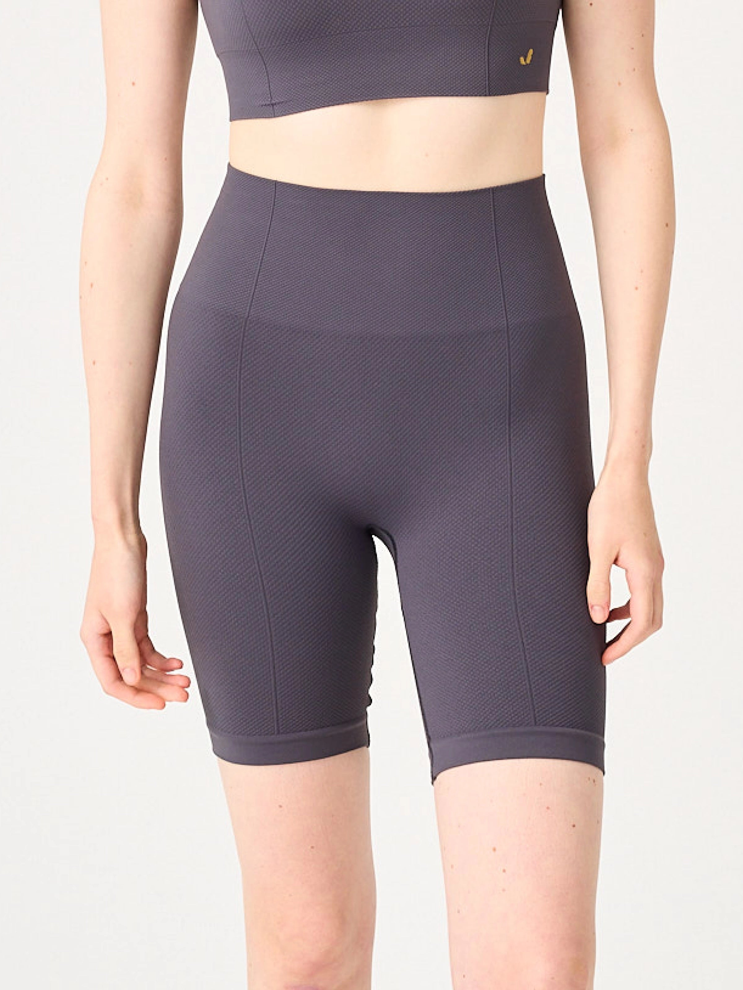 Holly Petek Desenli Yüksek Bel Biker Tayt Antrasit