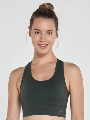 Gela Çift Katlı Kompress Sport Bra Yeşil