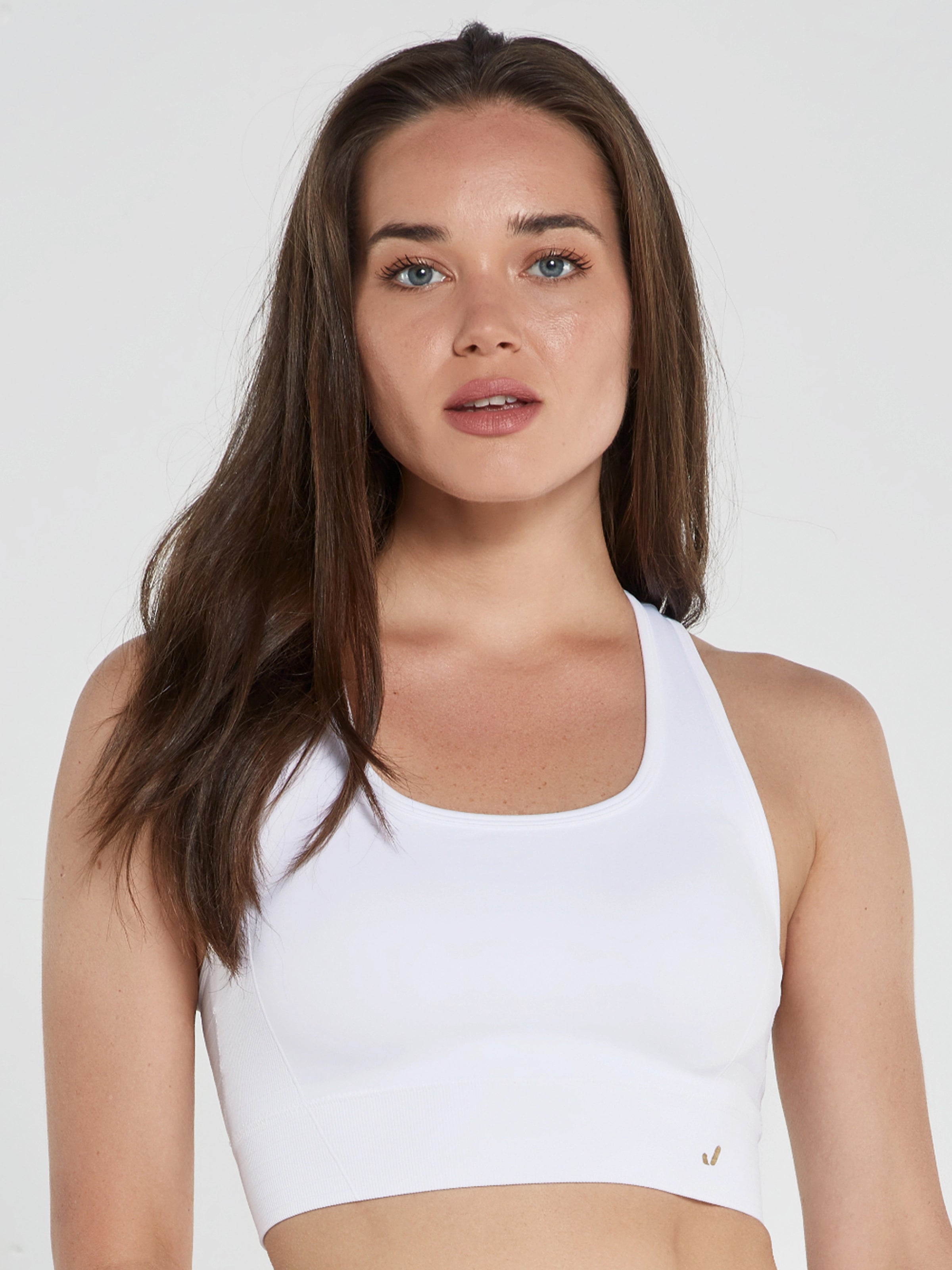 Gela Çift Katlı Kompress Sport Bra Beyaz