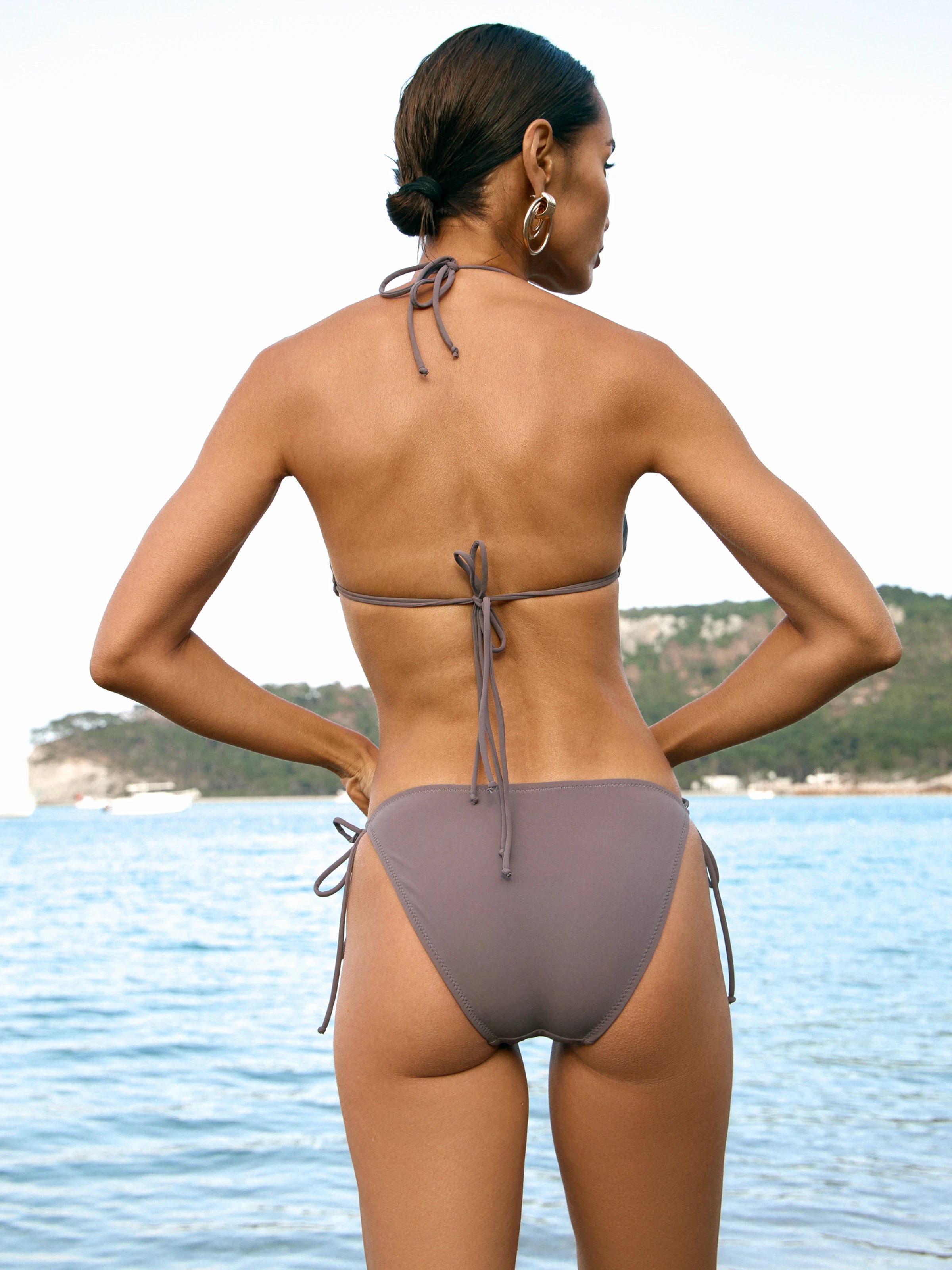 Üçgen Bikini Set Antrasit