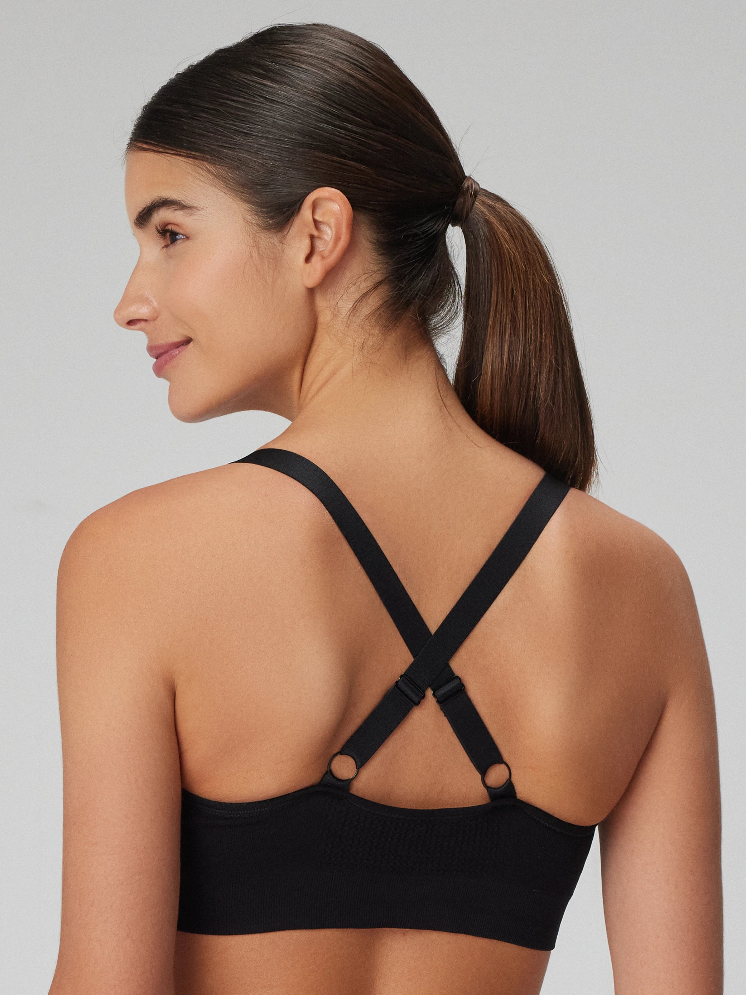 Bauru Toparlayıcı, Sırt Çarpraz Askılı Kaplı Büstiyer Siyah