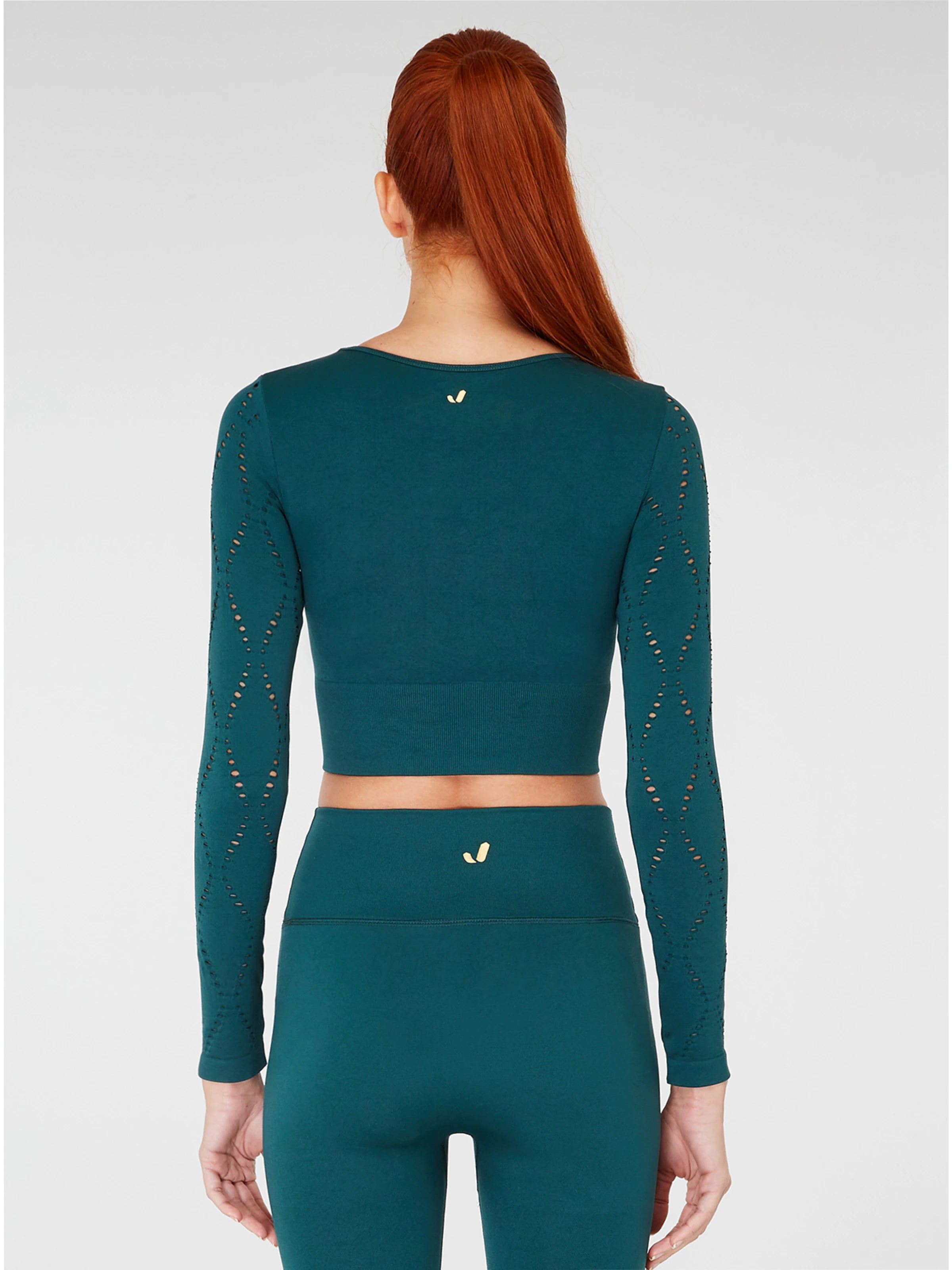 Naples Uzun Kol Crop Top Econyl Yeşil