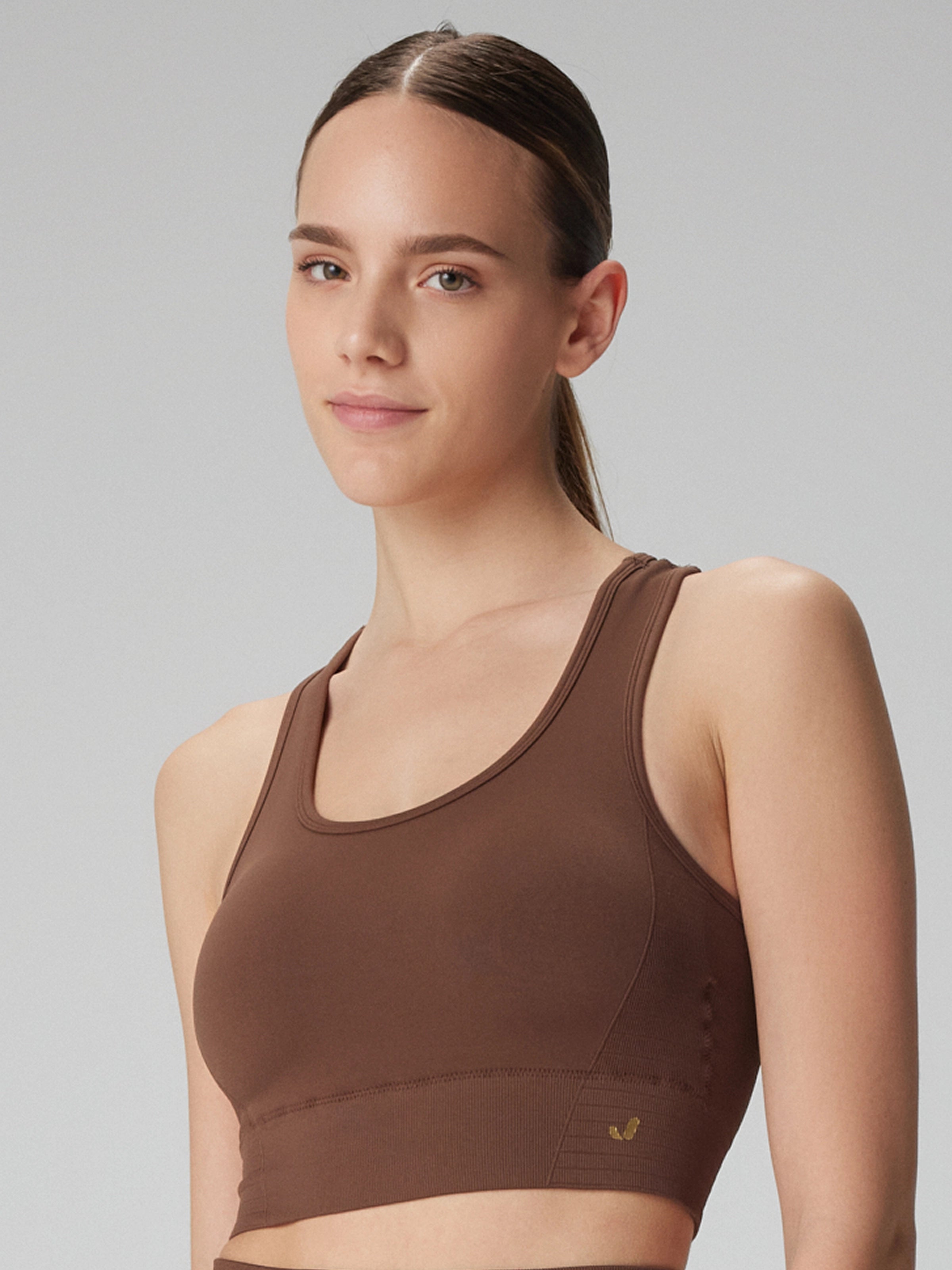 Gela Çift Katlı Kompress Sport Bra Toprak
