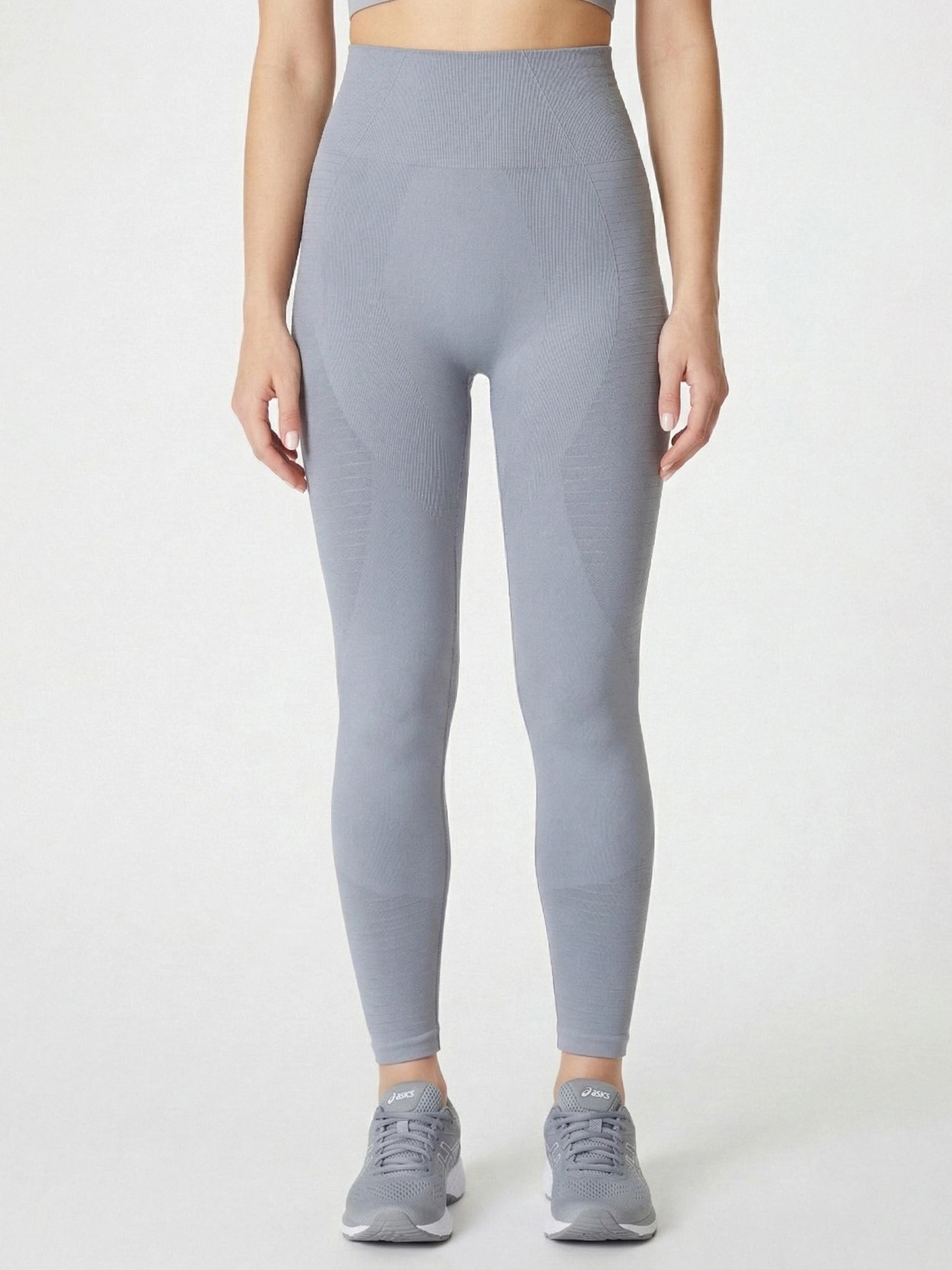 Gela Yüksek Bel, Esnek ve Toparlayıcı Spor Tayt Gri