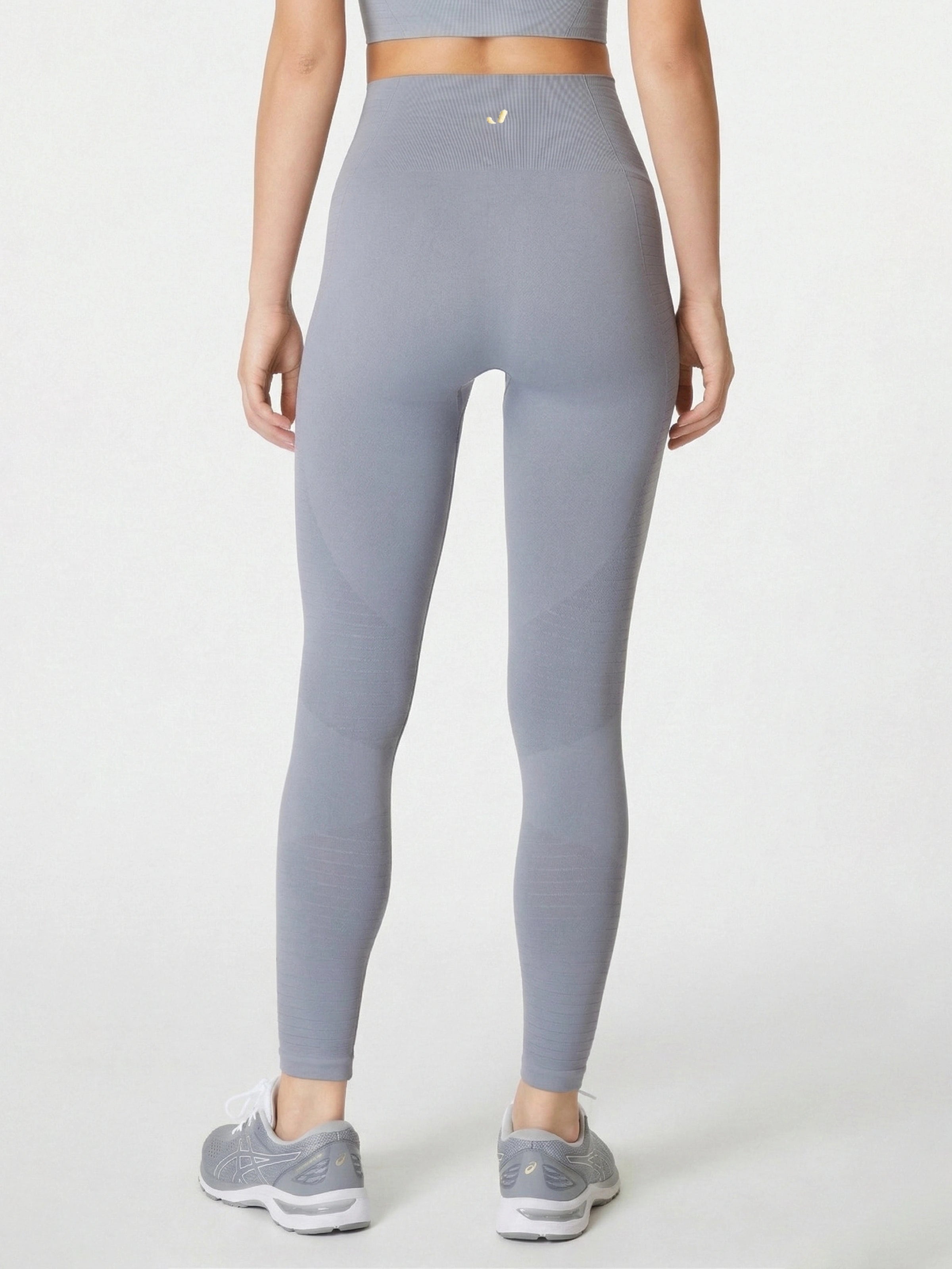 Gela Yüksek Bel, Esnek ve Toparlayıcı Spor Tayt Gri