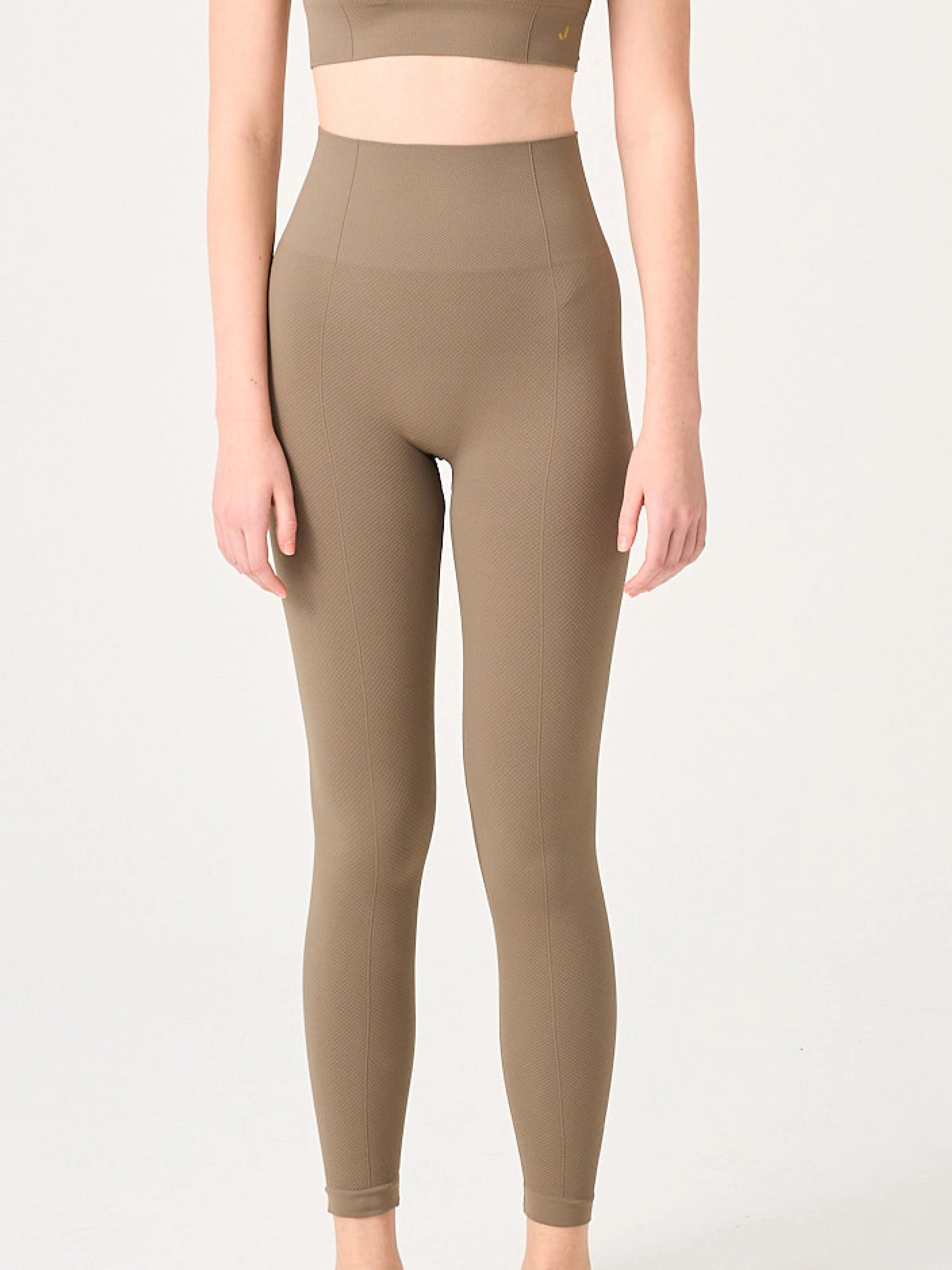 Holly Petek Desenli Yüksek Bel Tayt Yeşil