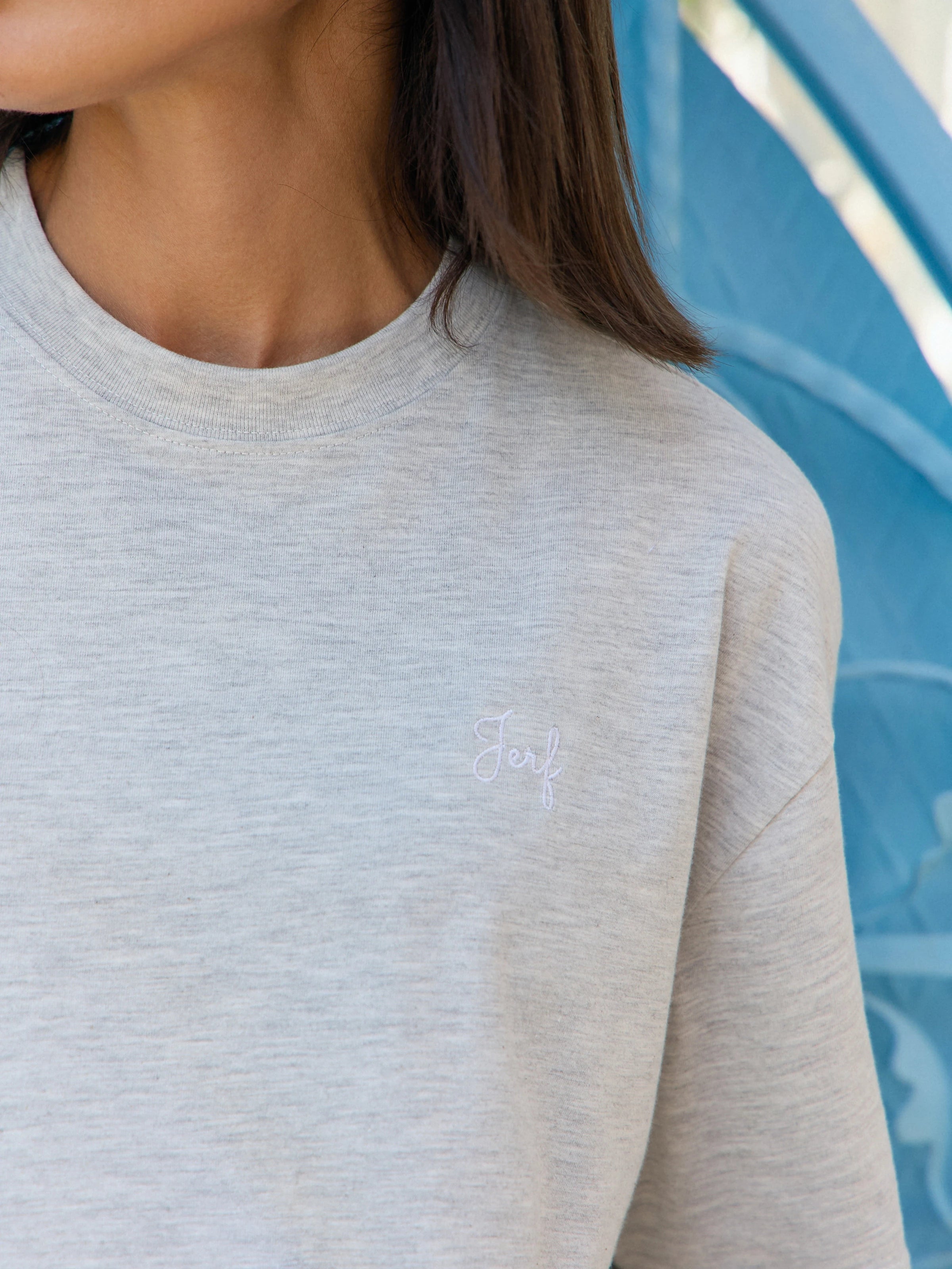 Aura Oversize T-Shirt Gri Melanj