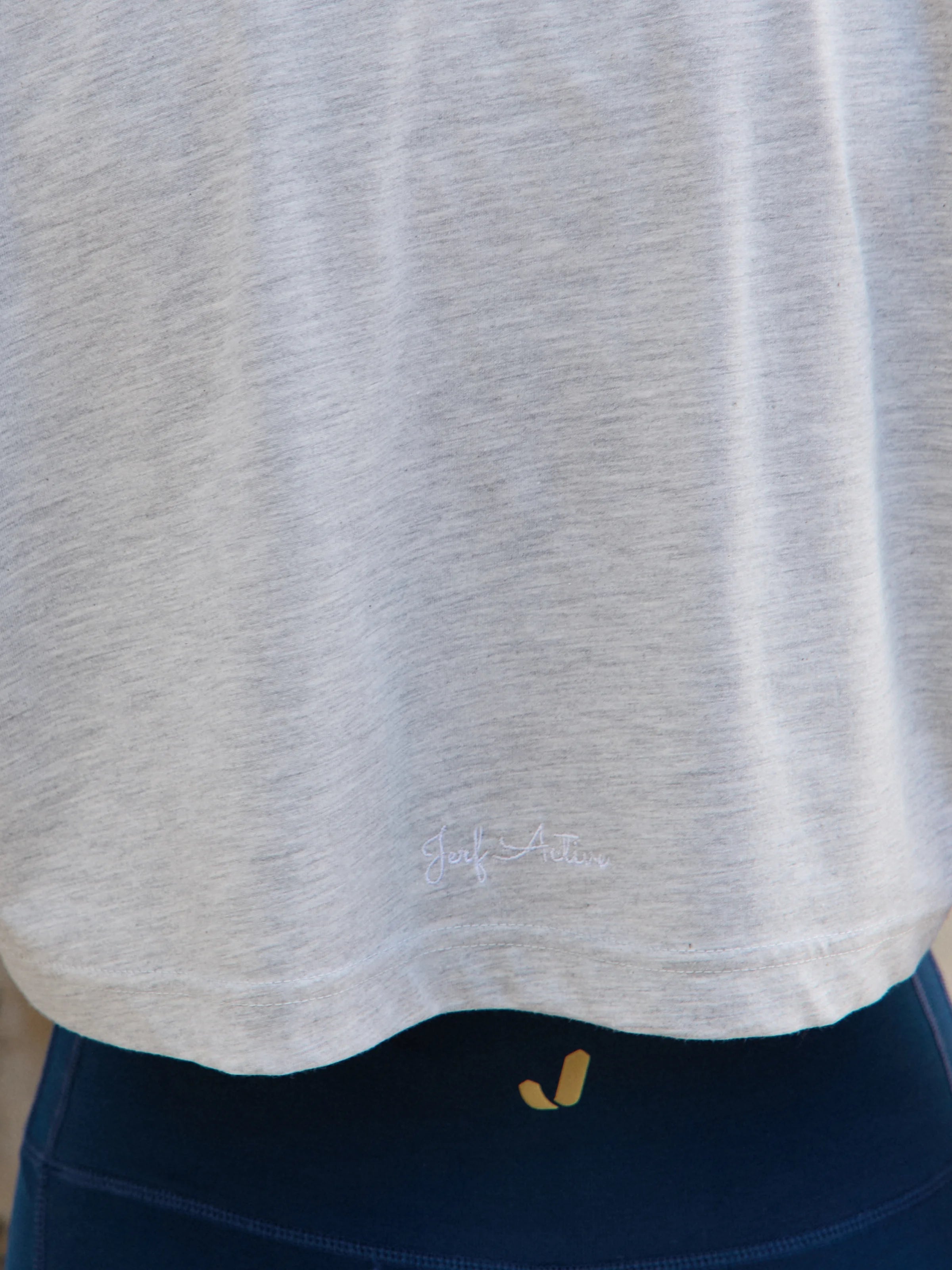 Aura Crop T-Shirt Gri Melanj