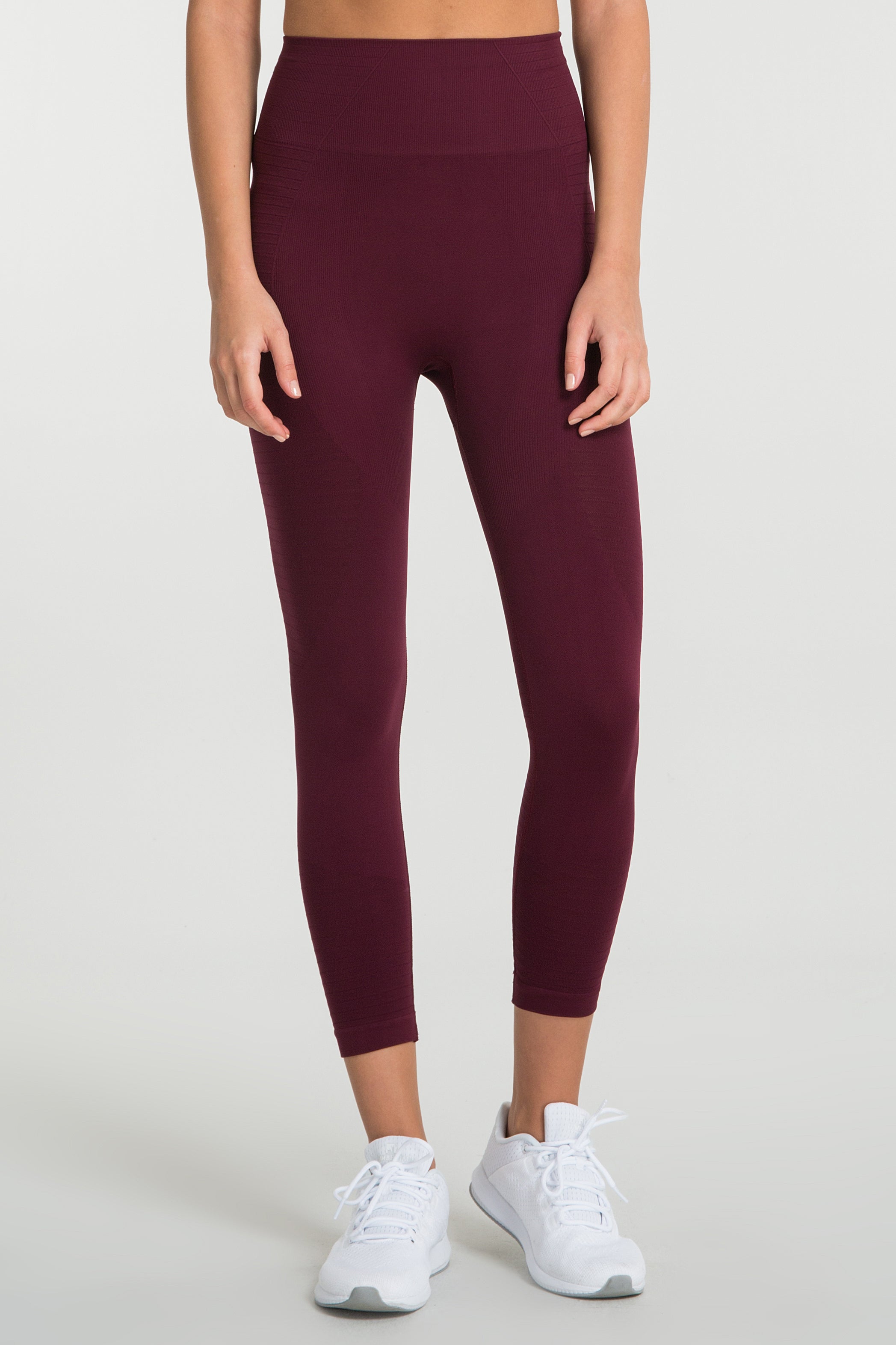 Gela Yüksek Bel, Esnek ve Toparlayıcı Spor Tayt Bordo