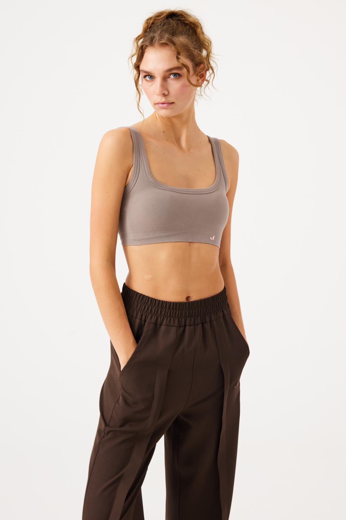 Aura Double Layer Modal Bra Light Brown