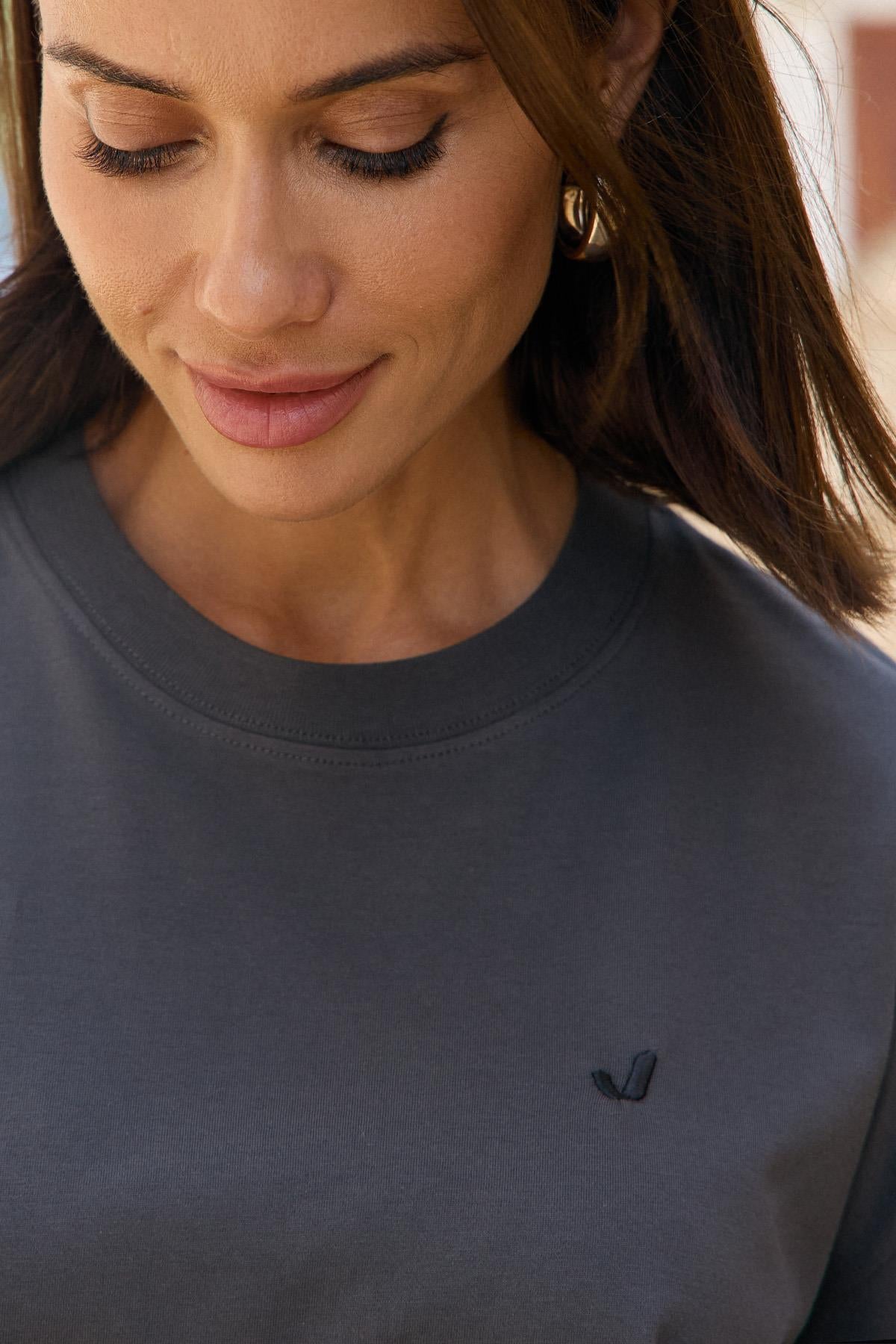 Aura Crop T-Shirt Anthracite