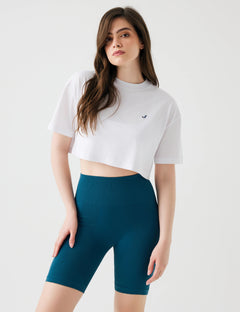 Aura Crop T-Shirt Beyaz
