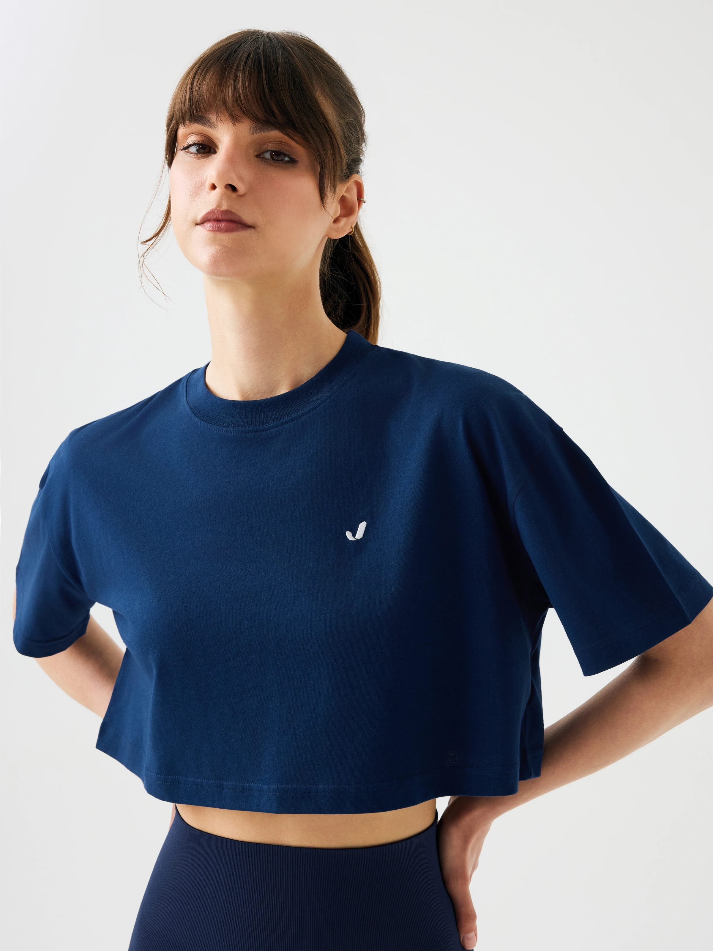 Aura Crop T-Shirt Lacivert