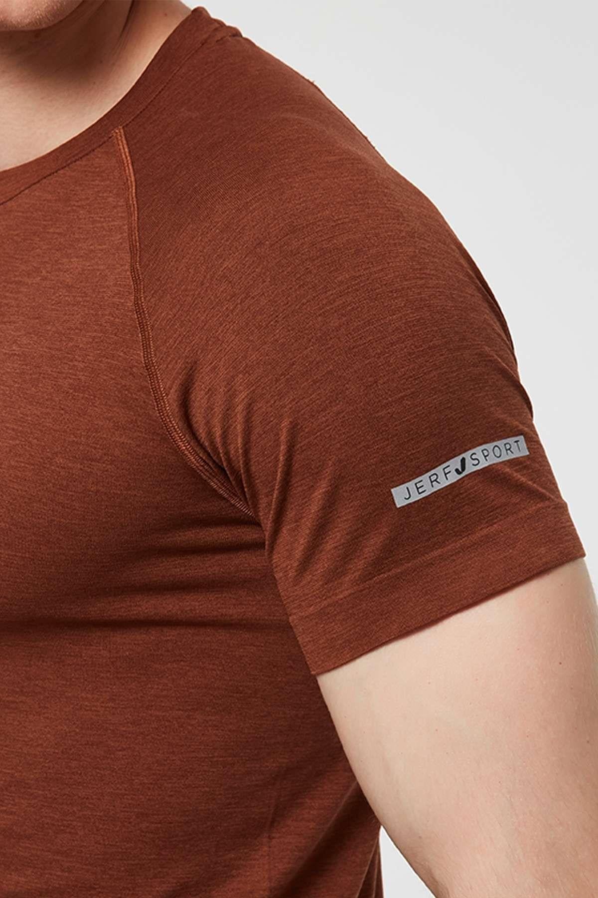 Binic Melanj Efektli Regular Fit T-Shirt Kahverengi