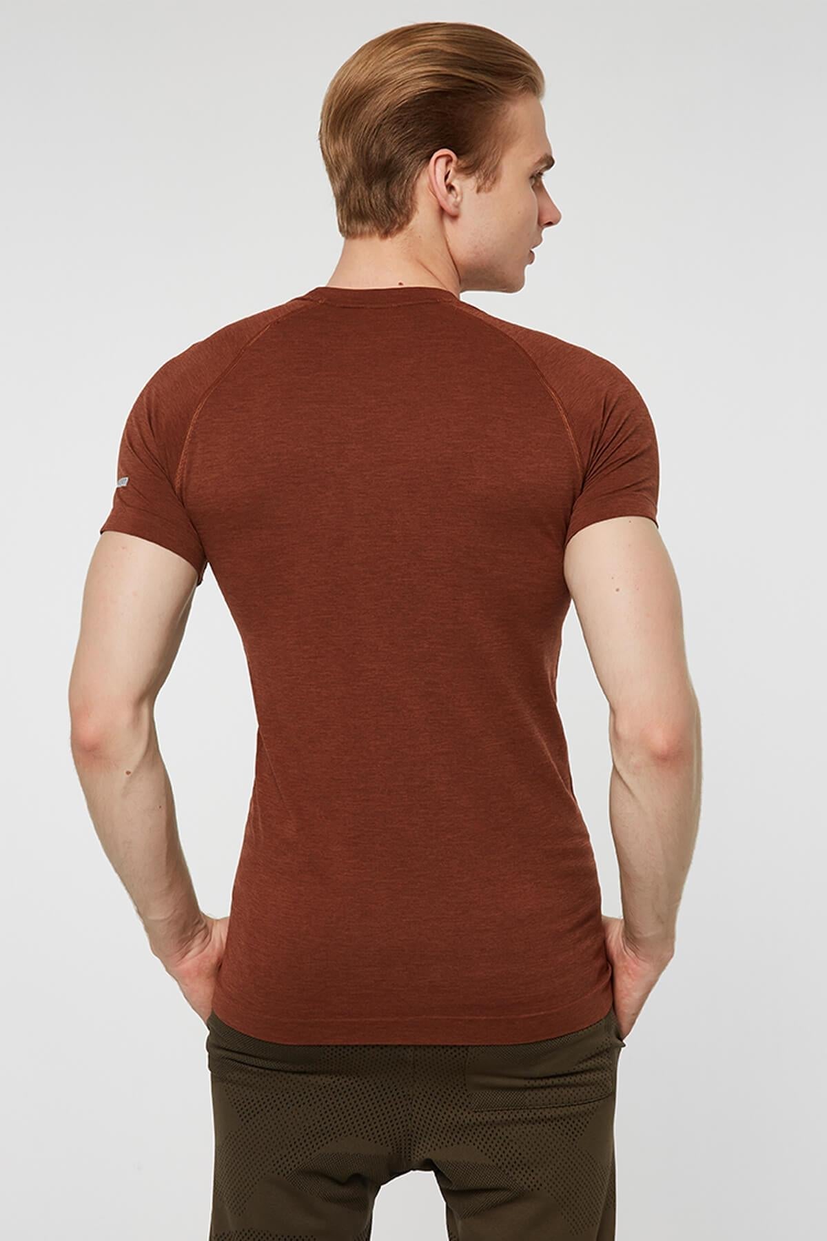 Binic Melanj Efektli Regular Fit T-Shirt Kahverengi