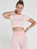 Captiva Yumuşak Dokulu & Esnek Crop Top Pembe