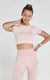 Captiva Yumuşak Dokulu & Esnek Crop Top Pembe