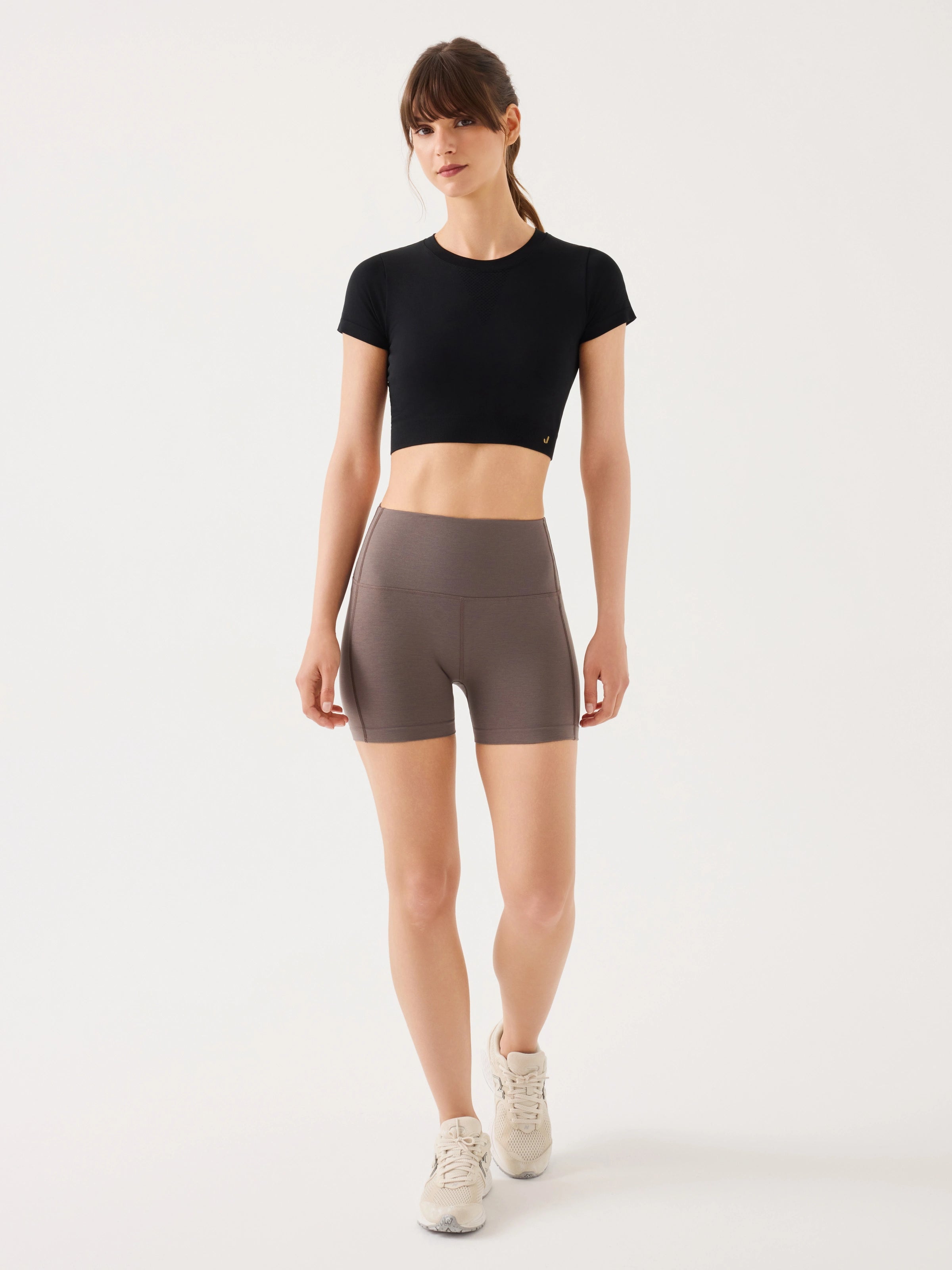 Captiva Yumuşak Dokulu & Esnek Crop Top Siyah