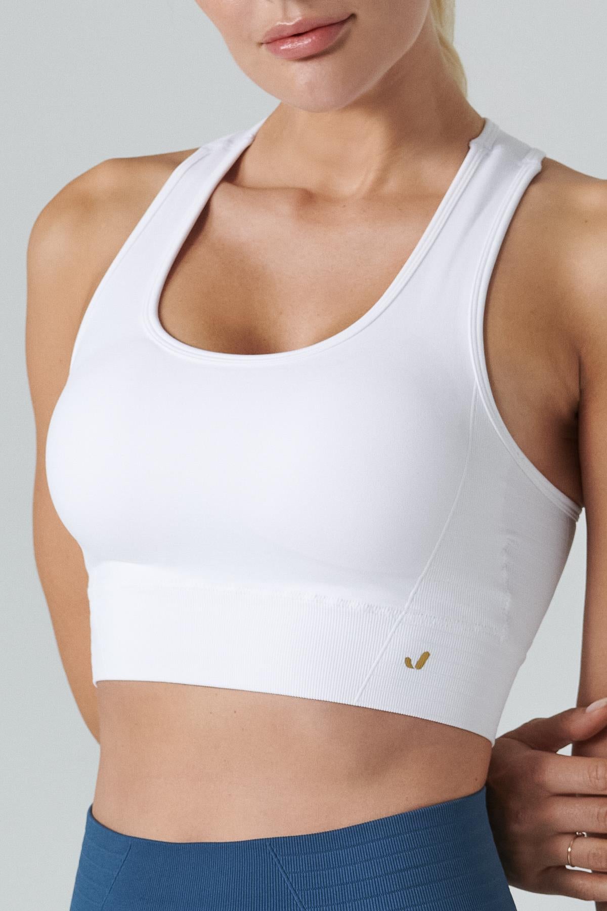 Gela Double Layer Compress Sports Bra White