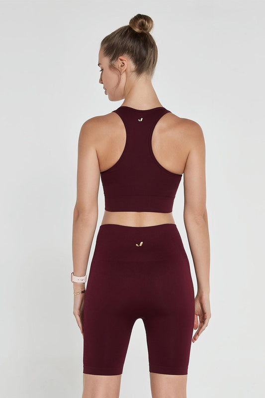 Gela Çift Katlı Kompress Sport Bra Bordo