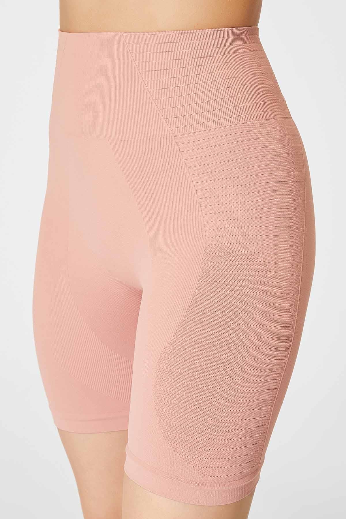Gela Şekillendirici Sport Biker Tayt Pastel Pembe