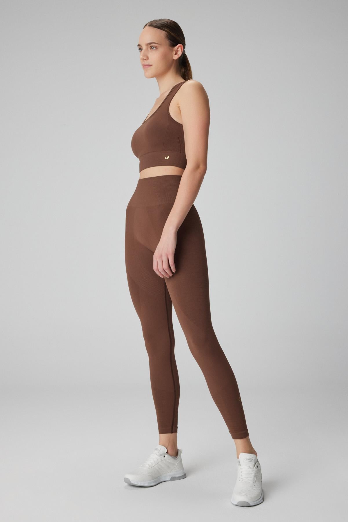 Gela High Waist, Flexible and Restorative Sports Leggings Brown 
