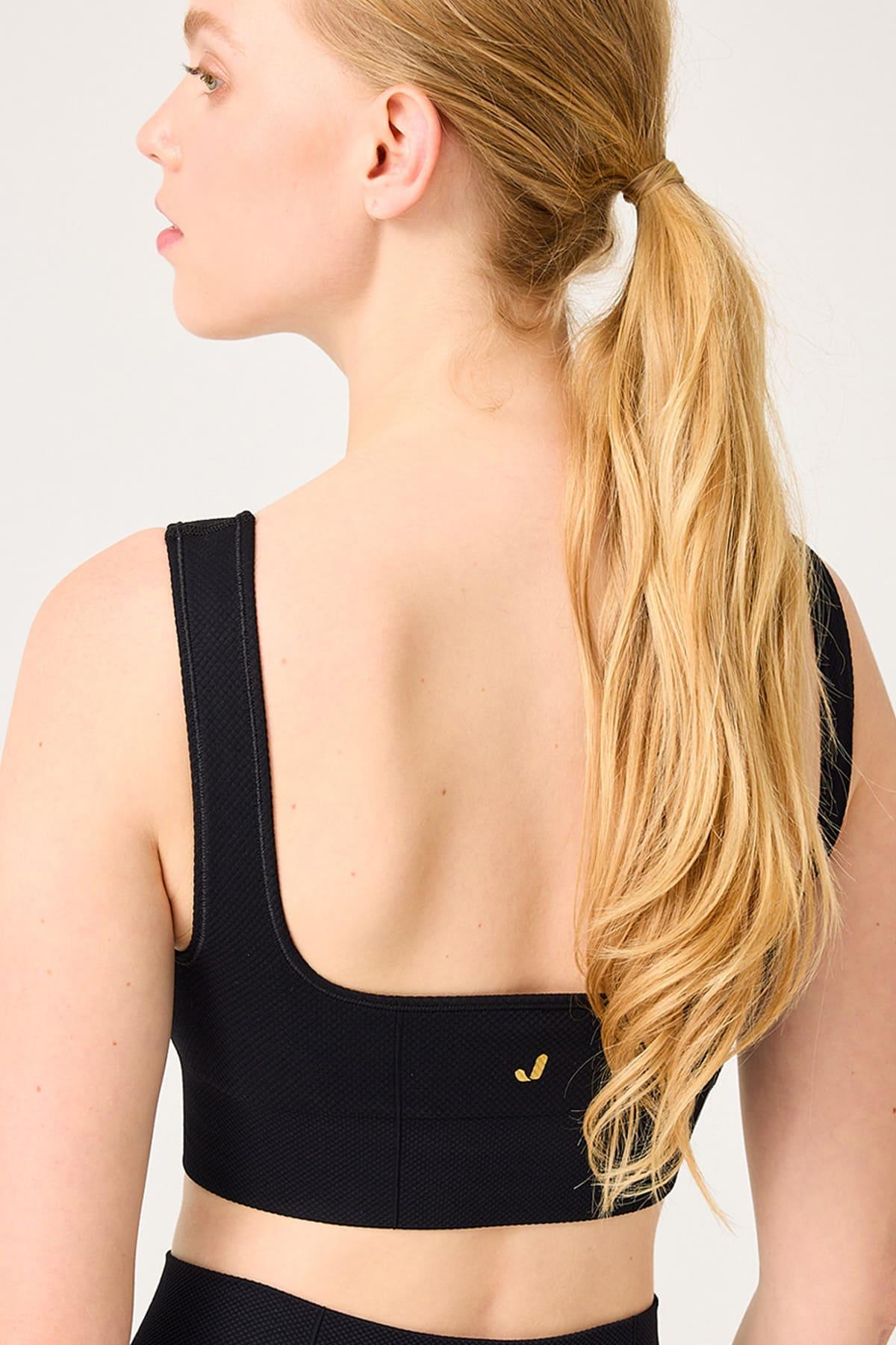 Holly Honeycomb Patterned Cupped Bra Black