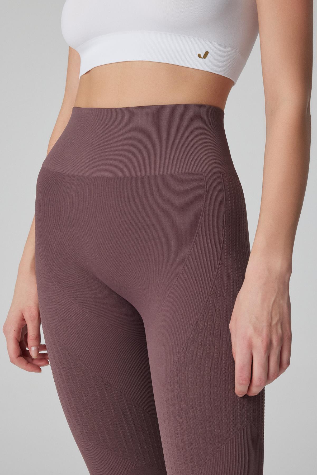 Lily Patterned Shaping Leggings Natural Brown