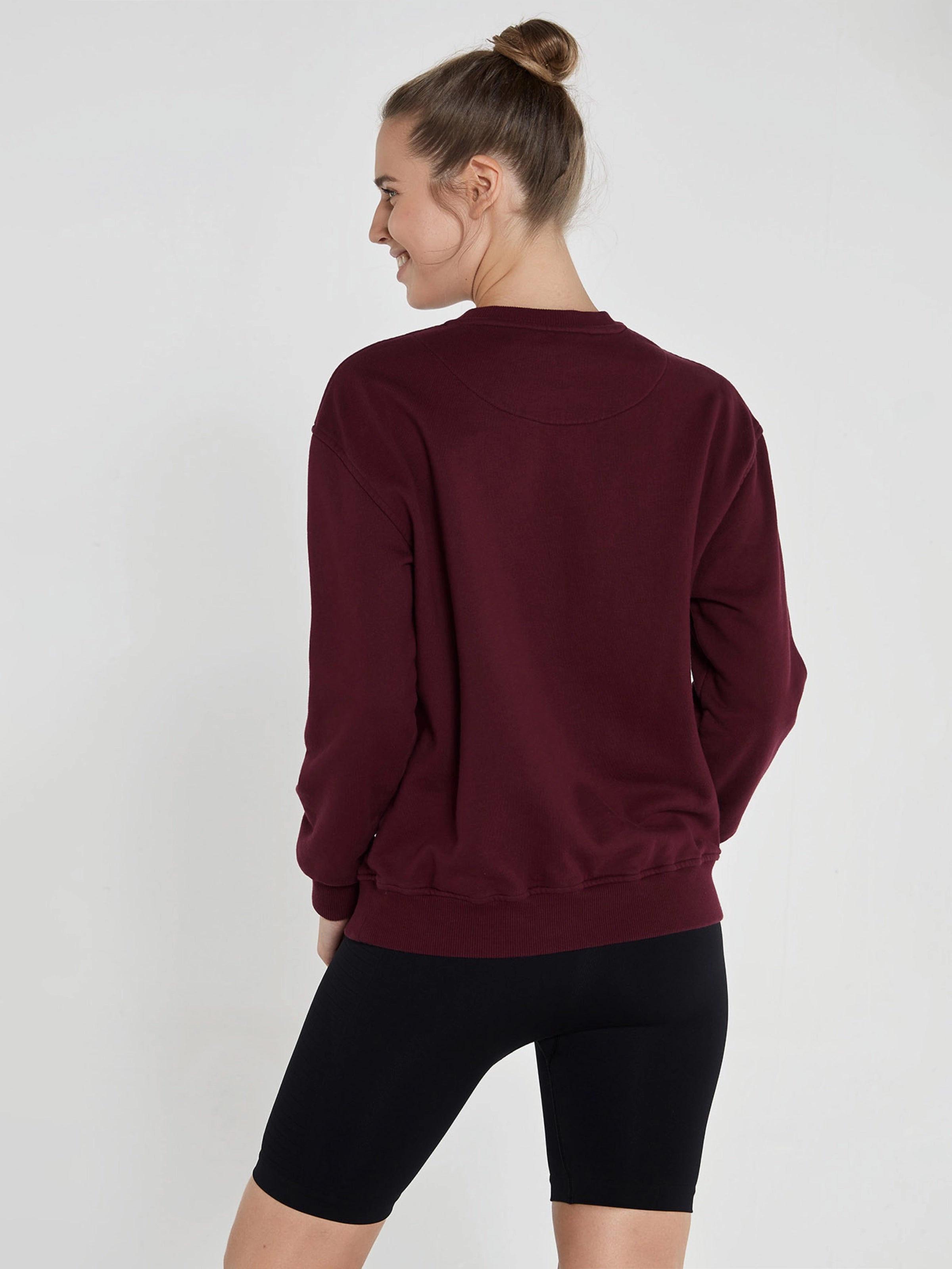 Lydney Kadın Sıfır Yaka Sweatshirt Bordo