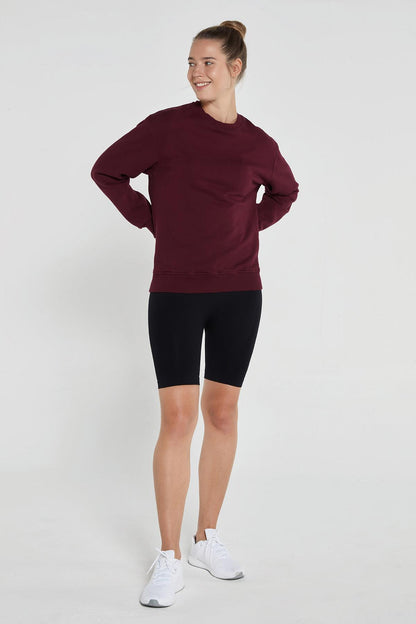 Lydney Kadın Sıfır Yaka Sweatshirt Bordo