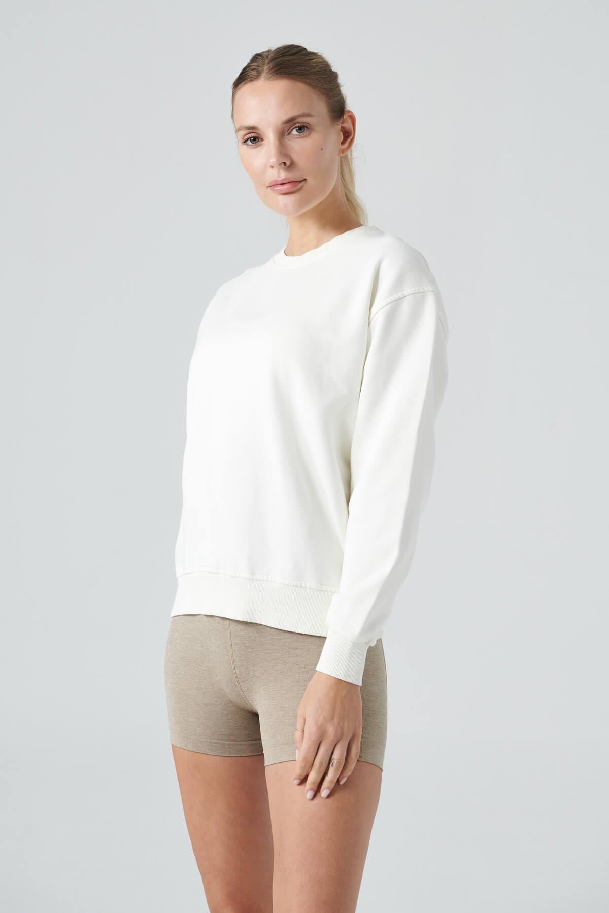 Lydney Kadın Sıfır Yaka Sweatshirt Krem