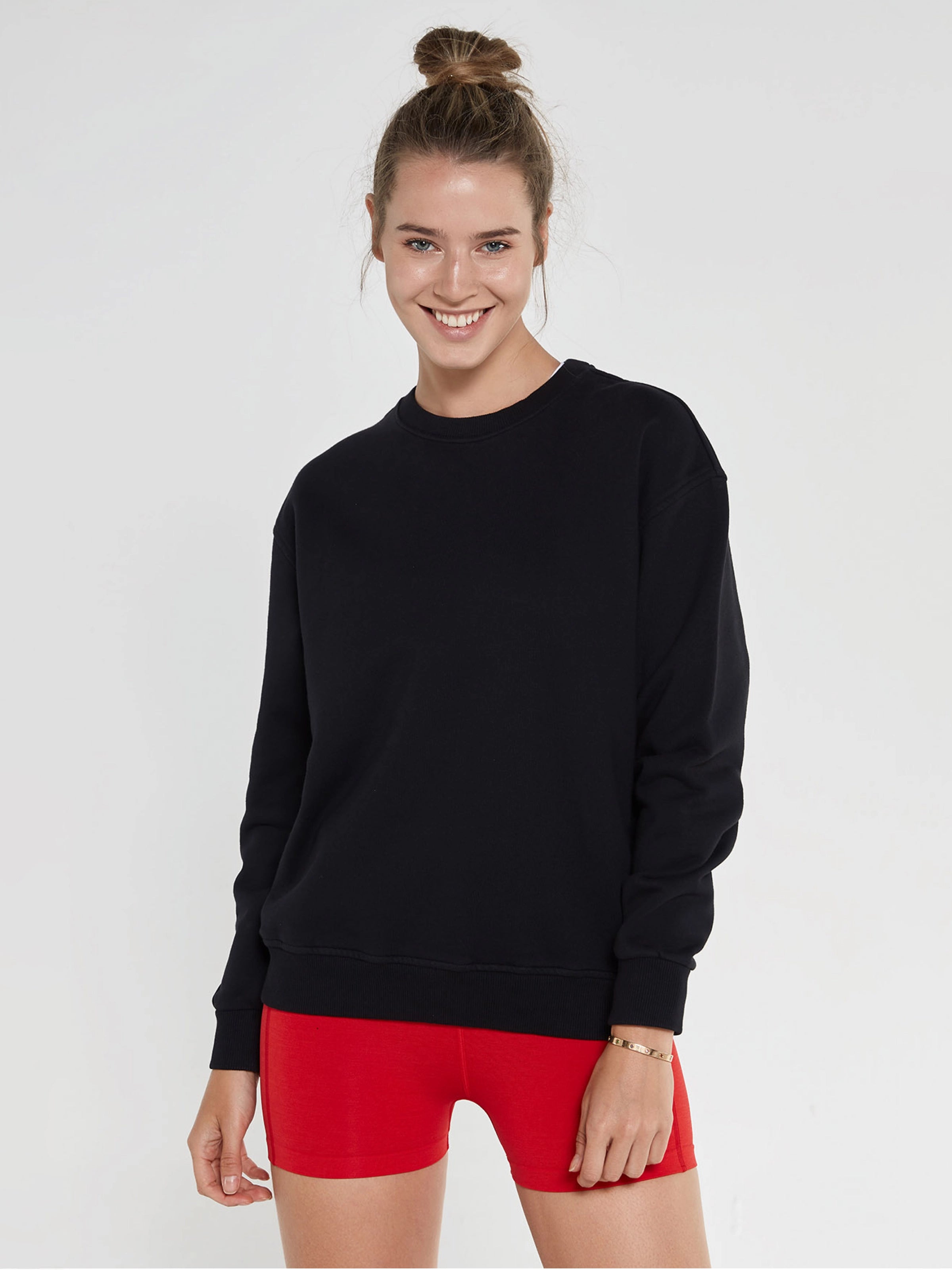 Lydney Kadın Sıfır Yaka Sweatshirt Siyah