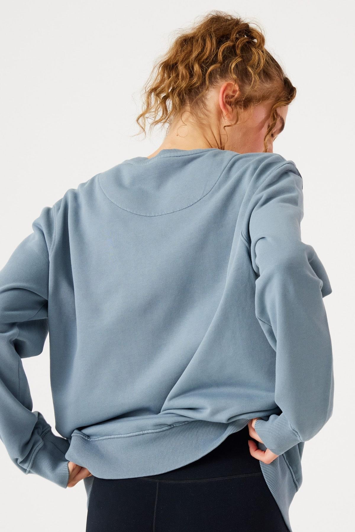 Lydney Kadın V Detaylı Sıfır Yaka Sweatshirt Stone