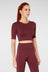Naples Kısa Kol Crop Top Econyl Bordo