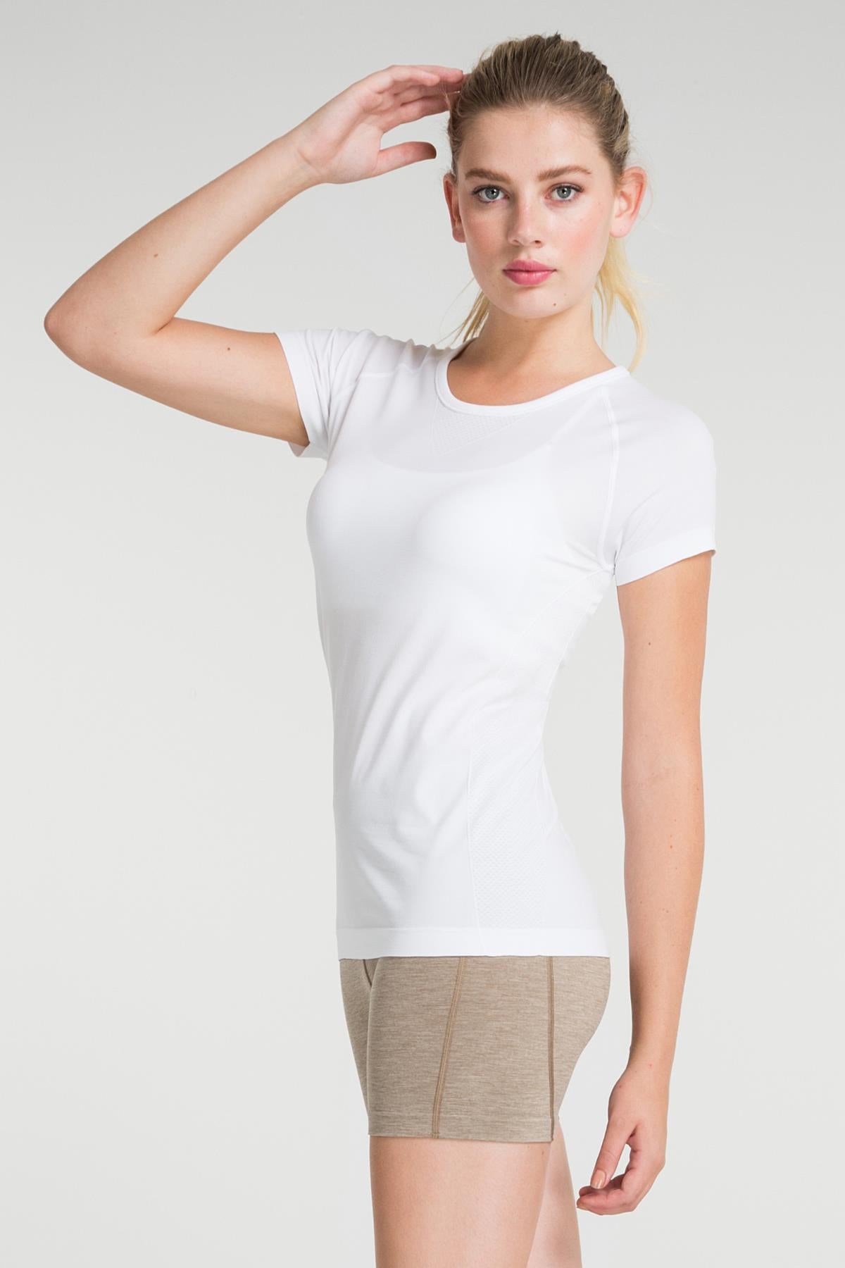 Pasto Bisiklet Yaka Ultra Hafif T-Shirt Beyaz