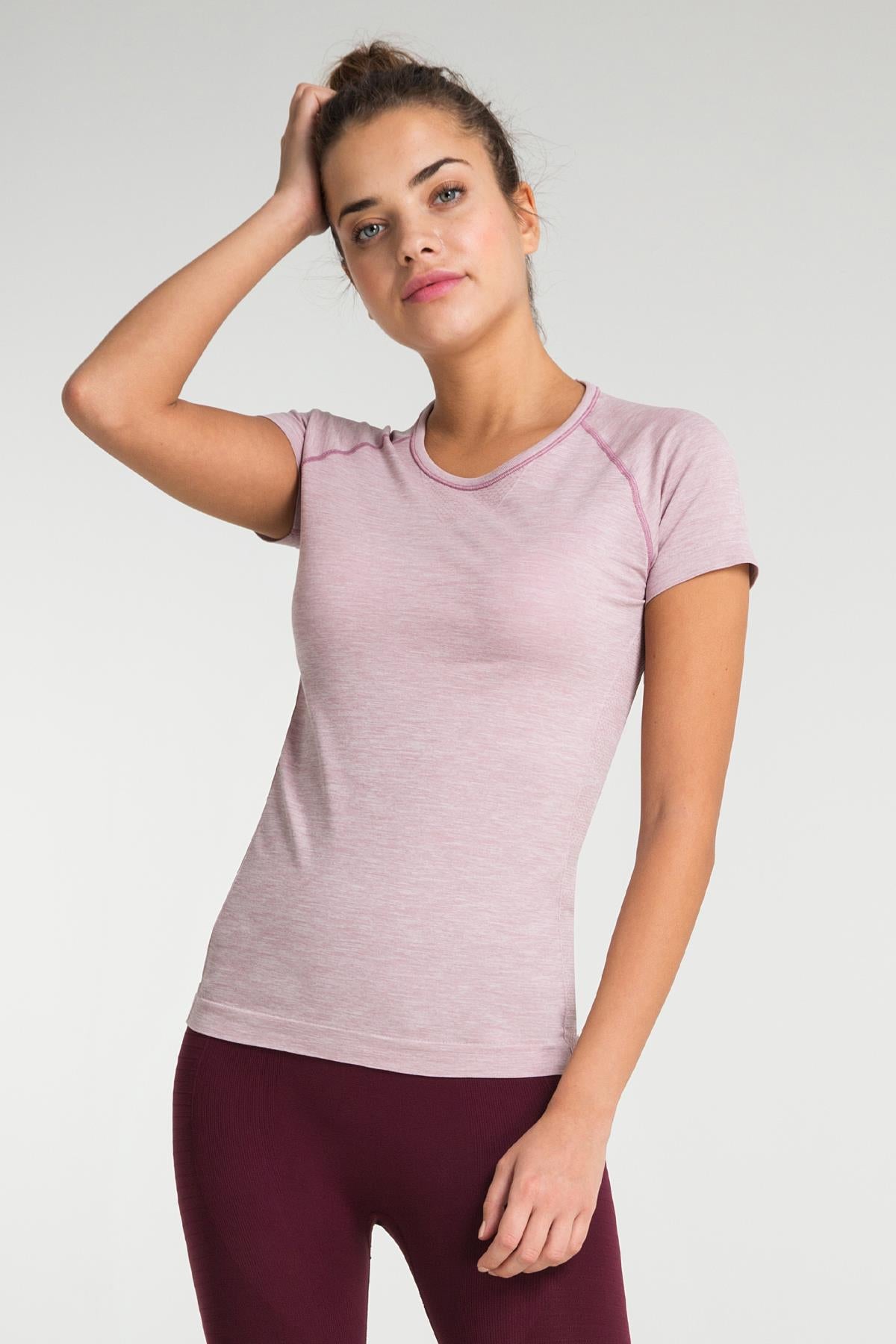 Pasto Bisiklet Yaka Ultra Hafif T-Shirt Pembe
