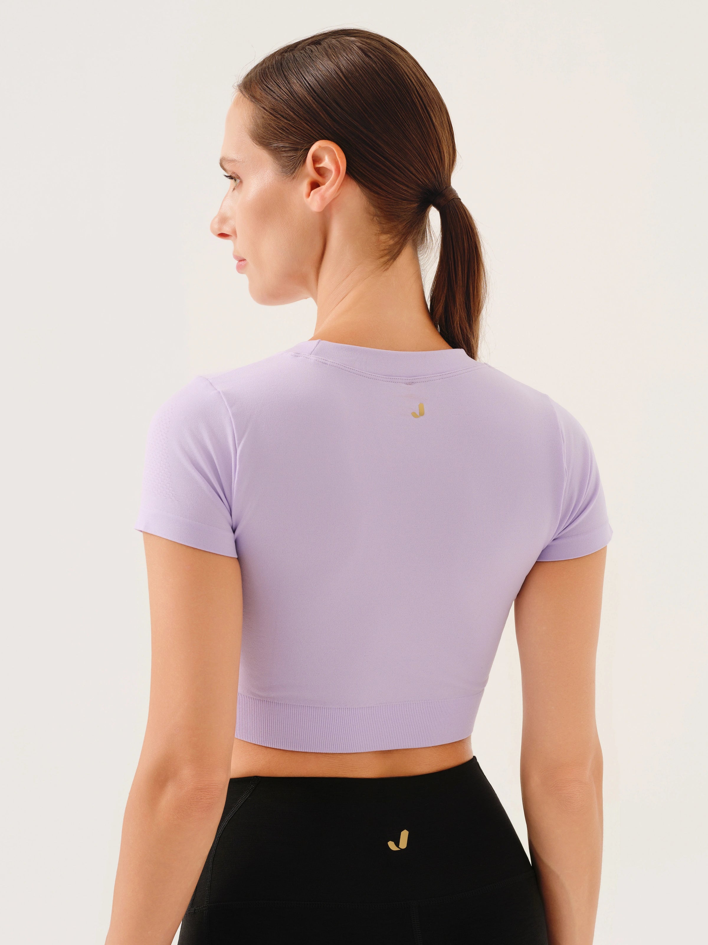 Captiva Yumuşak Dokulu & Esnek Crop Top Mor
