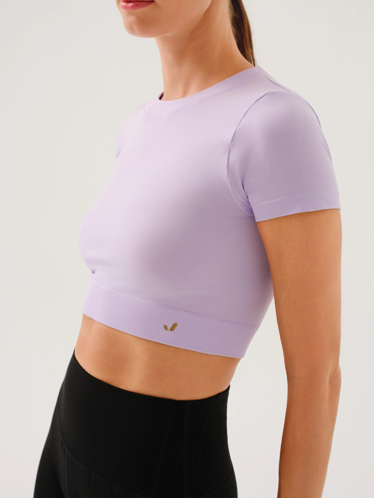 Captiva Yumuşak Dokulu & Esnek Crop Top Mor