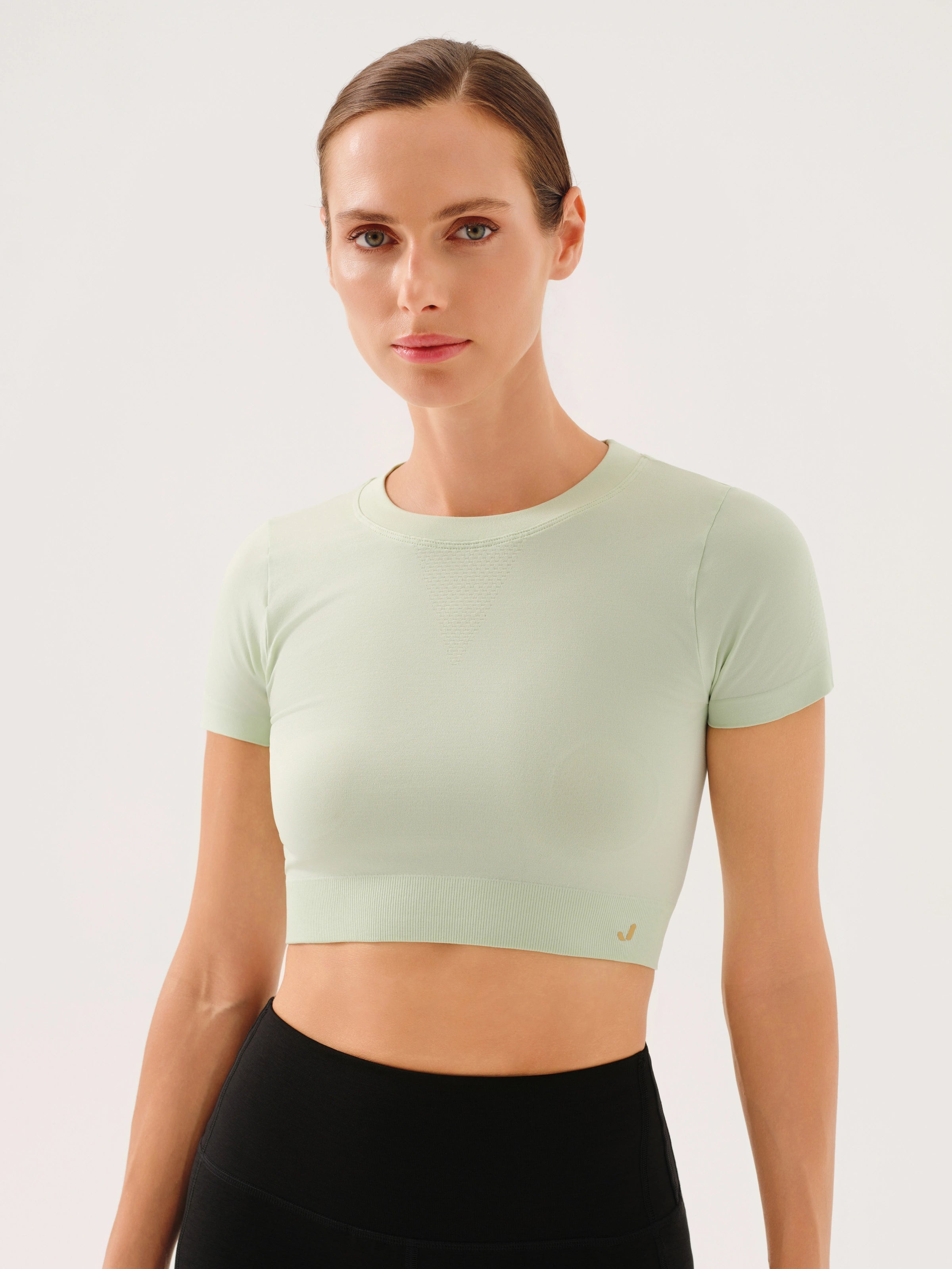 Captiva Yumuşak Dokulu & Esnek Crop Top Yeşil