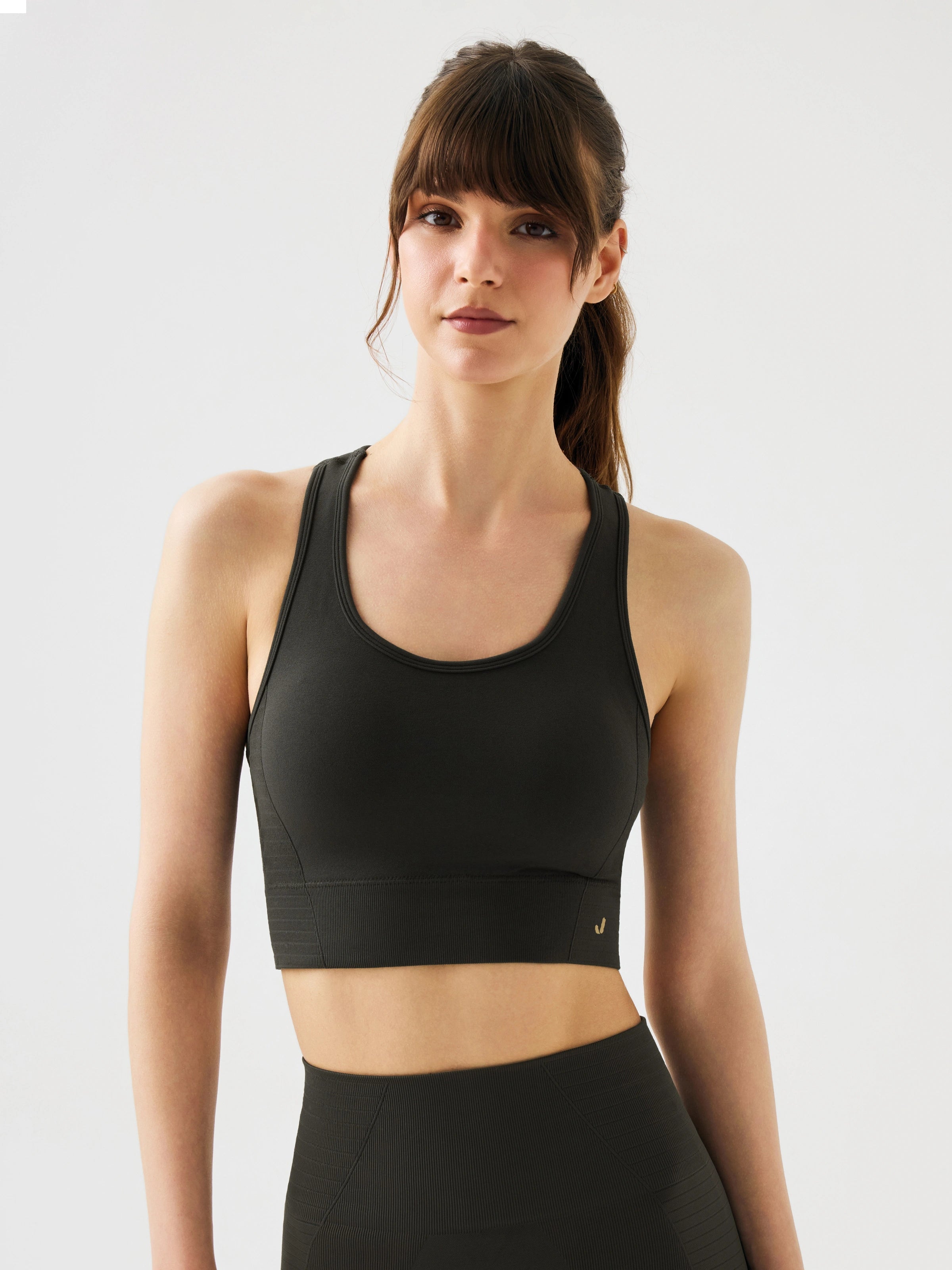 Gela Çift Katlı Kompress Sport Bra Yeşil